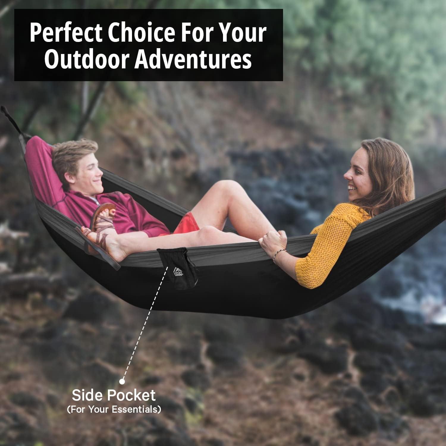 Hamaca Camping Vigel Doble XL 226kg Nylon Portátil