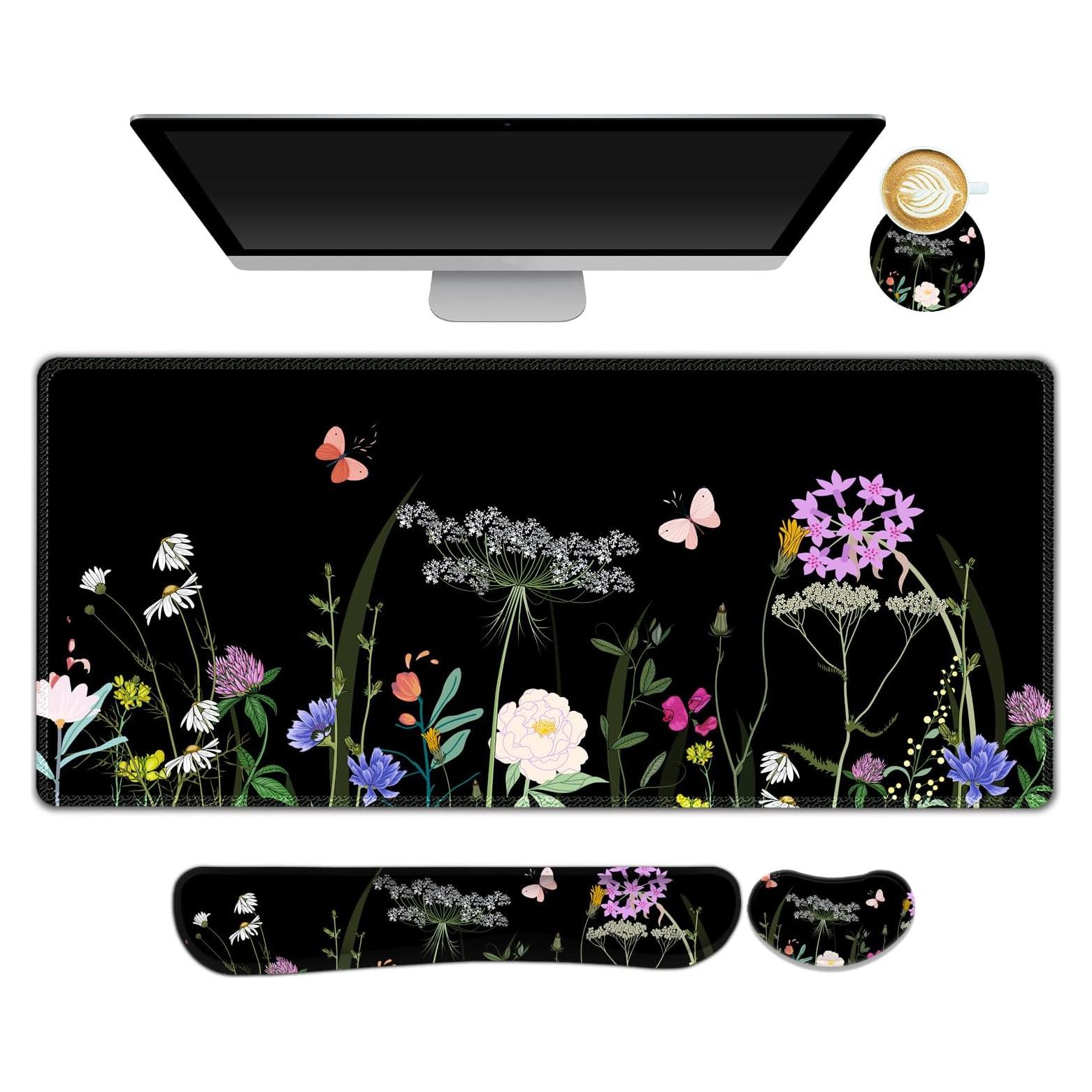 Alfombrilla de Escritorio XXL Lauspuck con Reposamuñecas Ergonómico