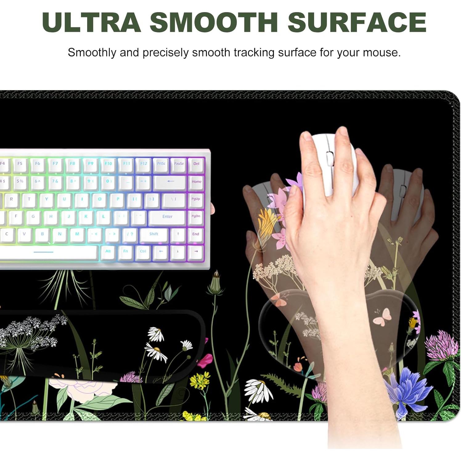 Alfombrilla de Escritorio XXL Lauspuck con Reposamuñecas Ergonómico