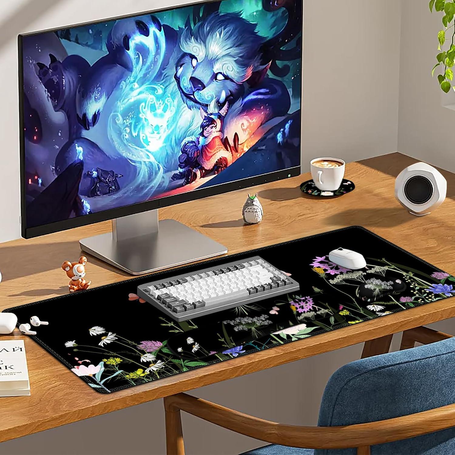 Alfombrilla de Escritorio XXL Lauspuck con Reposamuñecas Ergonómico