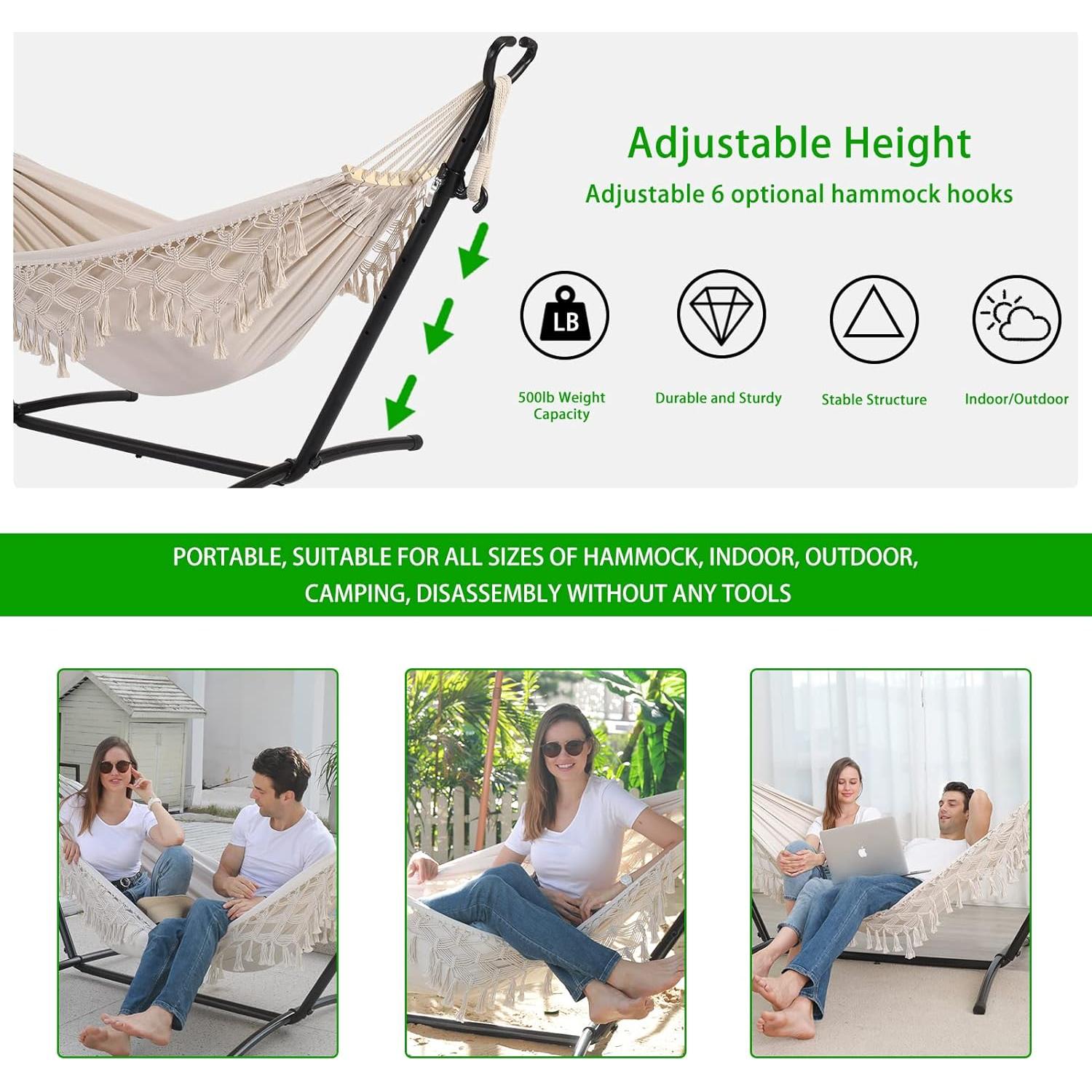 Hamaca Doble SXSEAGLE 2022 Beige con Soporte y Funda