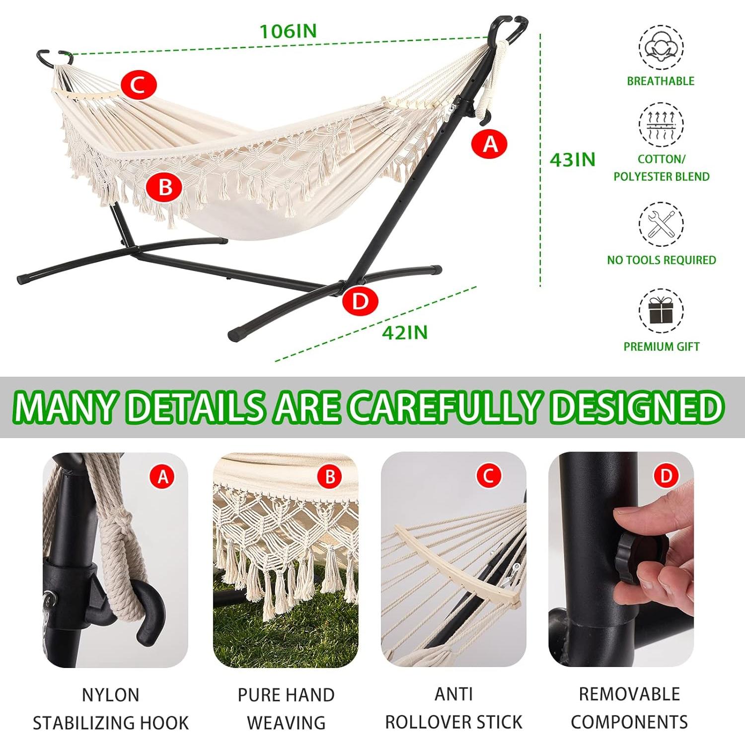 Hamaca Doble SXSEAGLE 2022 Beige con Soporte y Funda