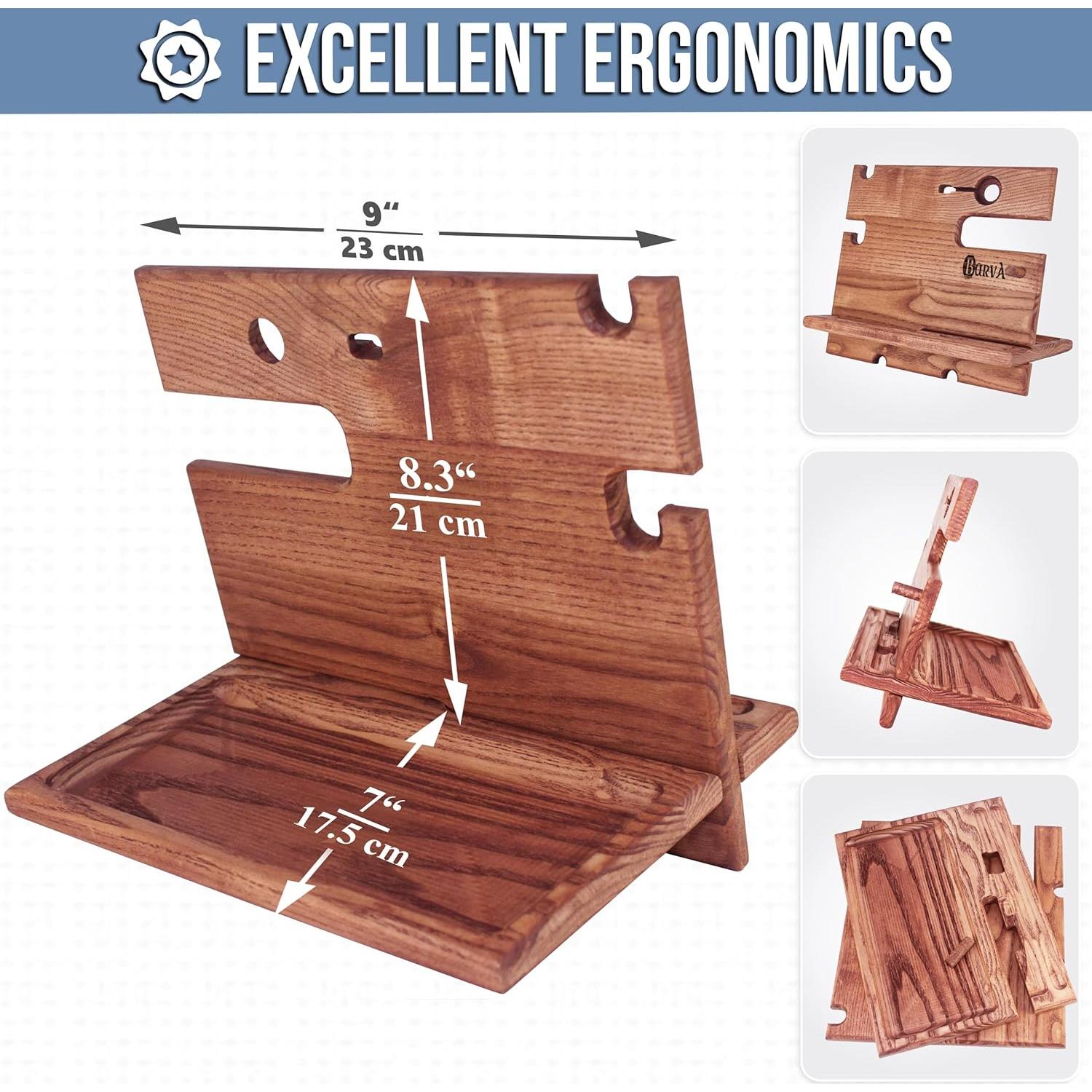 Estación de Acoplamiento BarvA de Madera Natural para Teléfonos