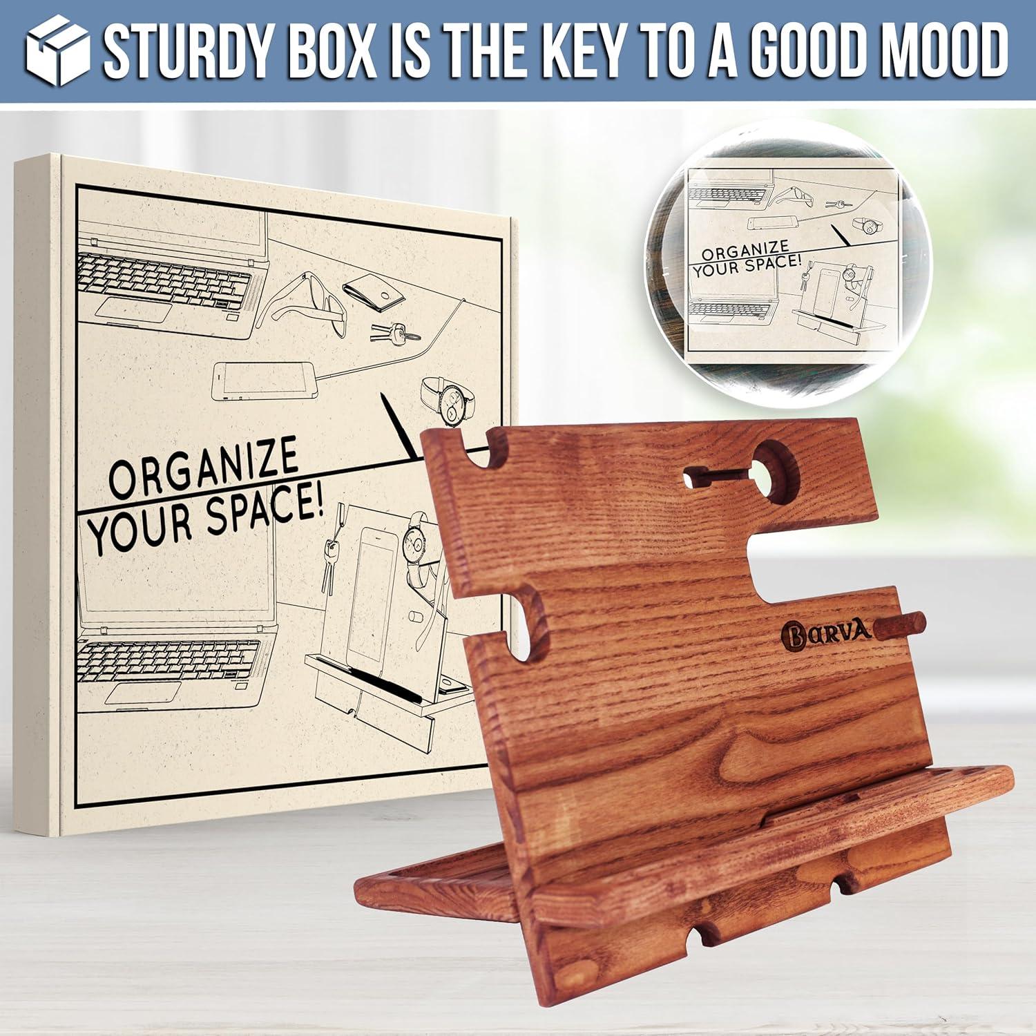 Estación de Acoplamiento BarvA de Madera Natural para Teléfonos