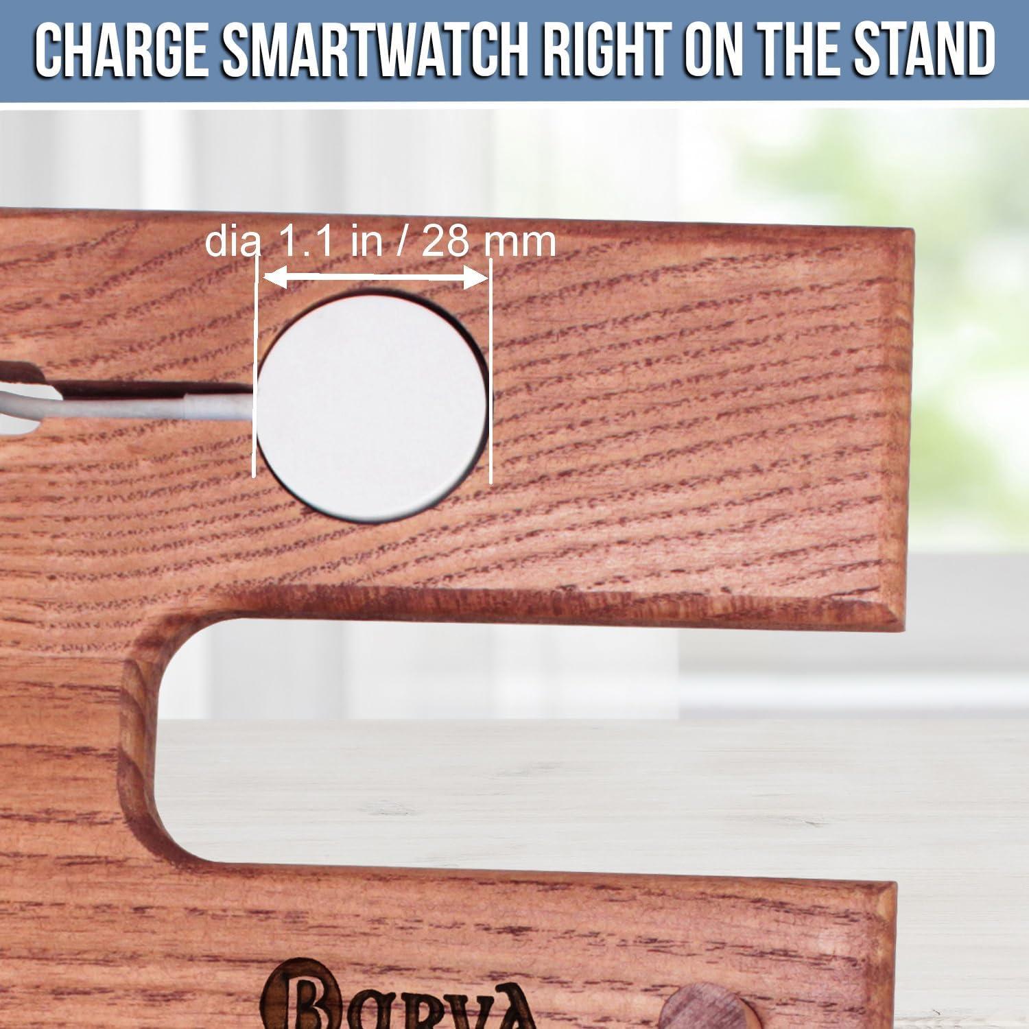 Estación de Acoplamiento BarvA de Madera Natural para Teléfonos