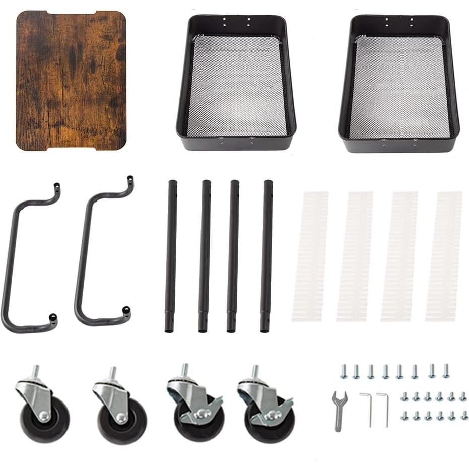 Carro de Utilidad de Metal 2 Niveles Melody House Negro