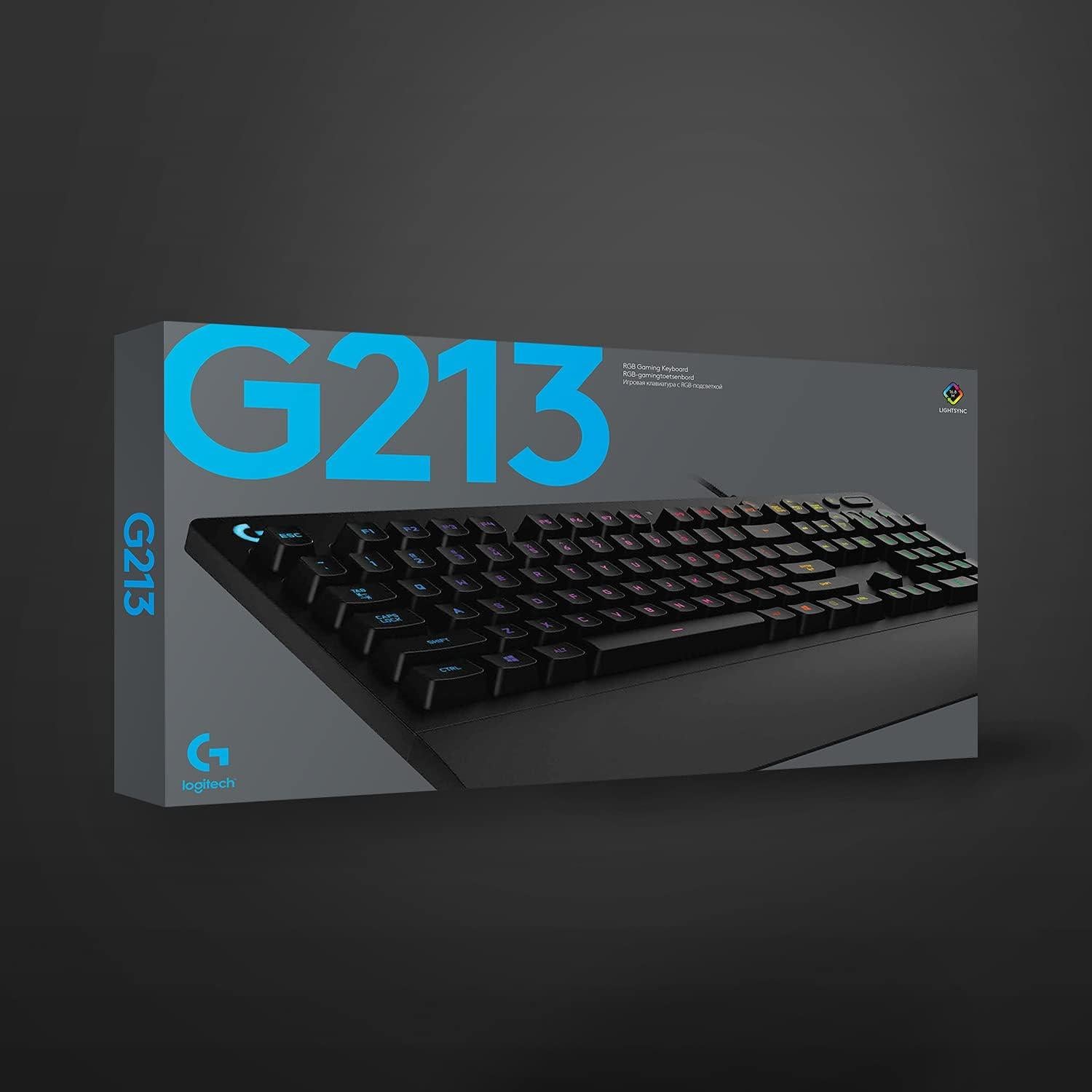 Teclado Gaming Logitech G213 Prodigy, RGB, Resistente a Derrames