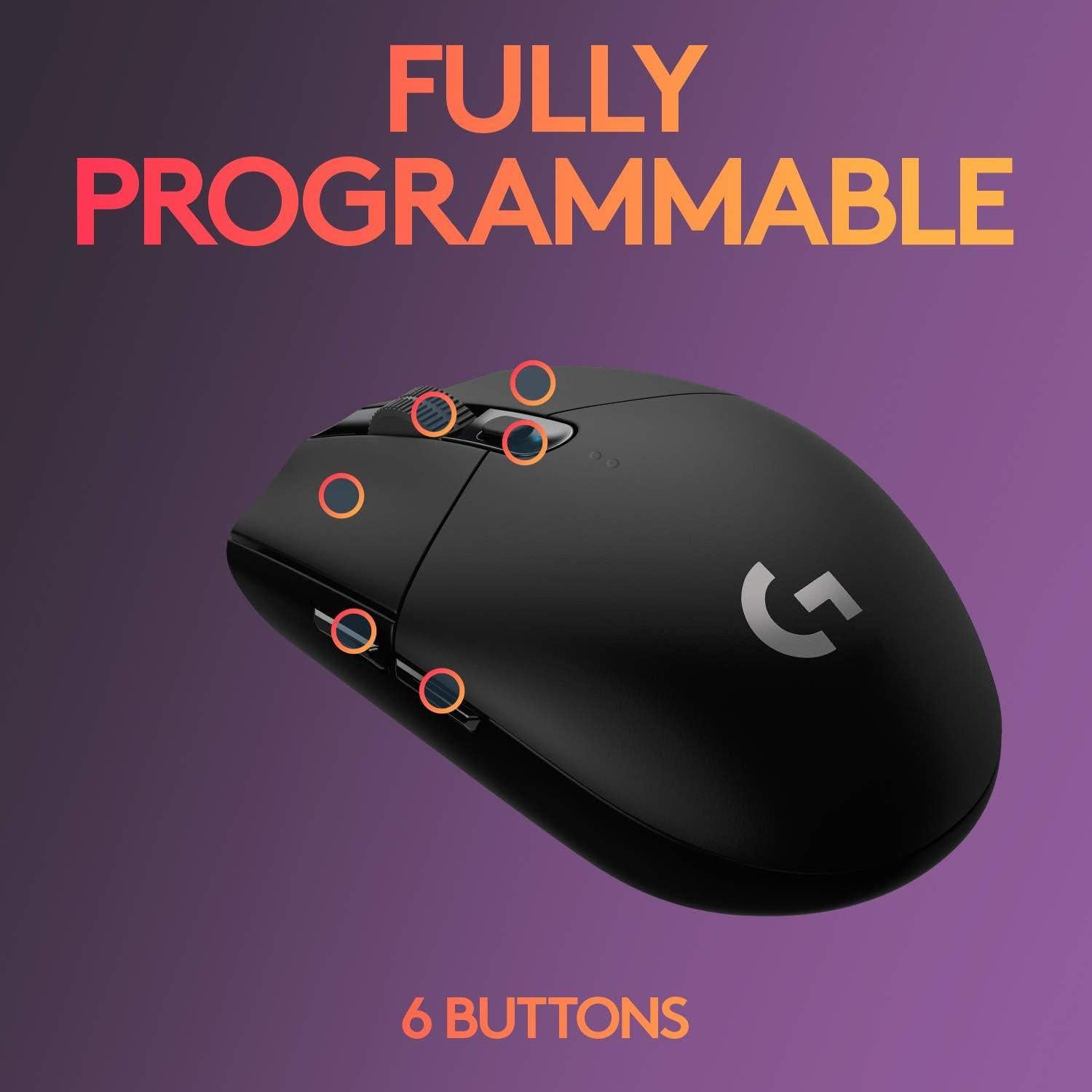 Logitech G305 Ratón Inalámbrico para Juegos 12K DPI Negro