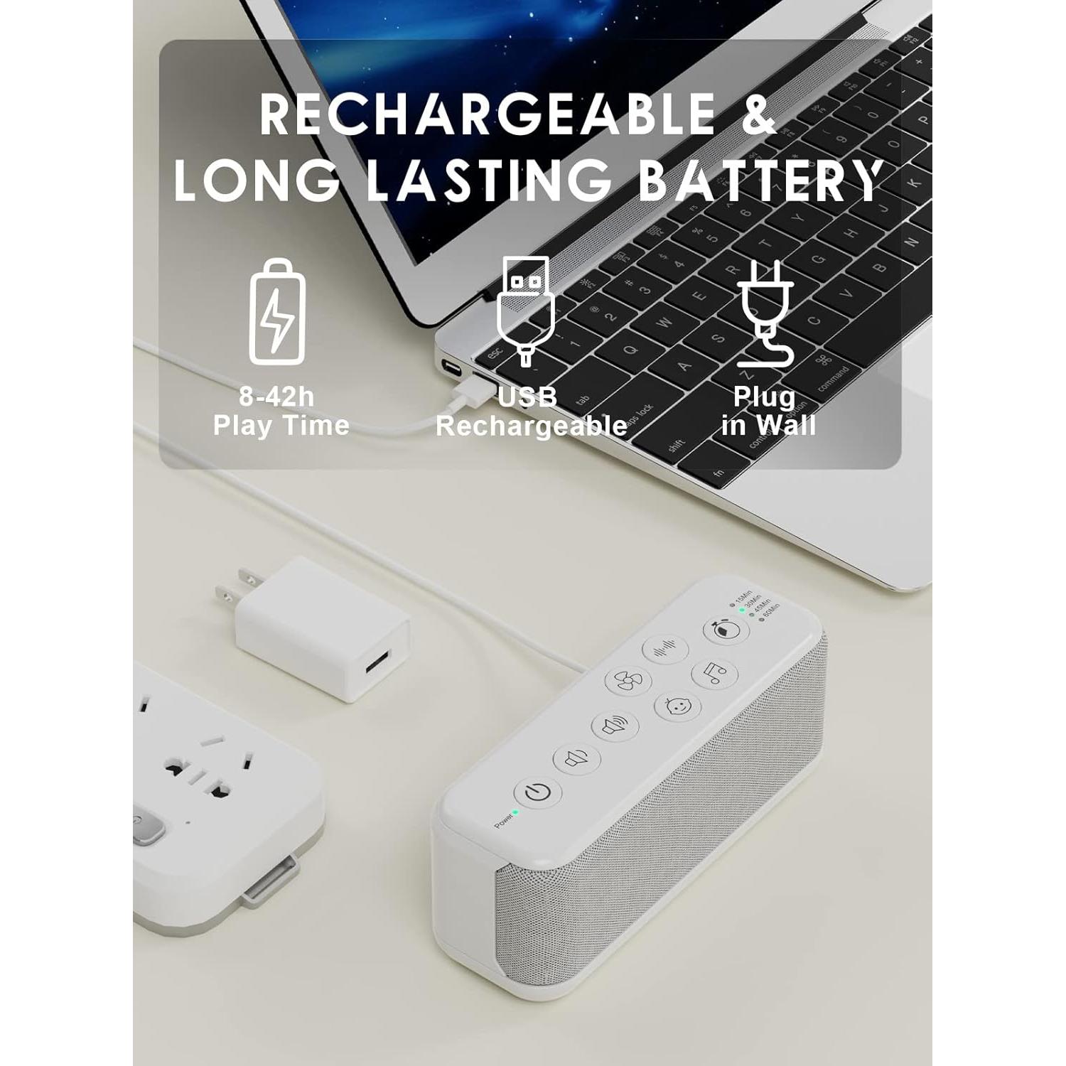 Máquina de Sonido OnLyee Recargable con 42 Sonidos Relajantes