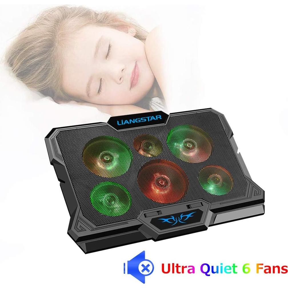 Base de Enfriamiento para Laptop LIANGSTAR 15.6-17" 6 Ventiladores RGB