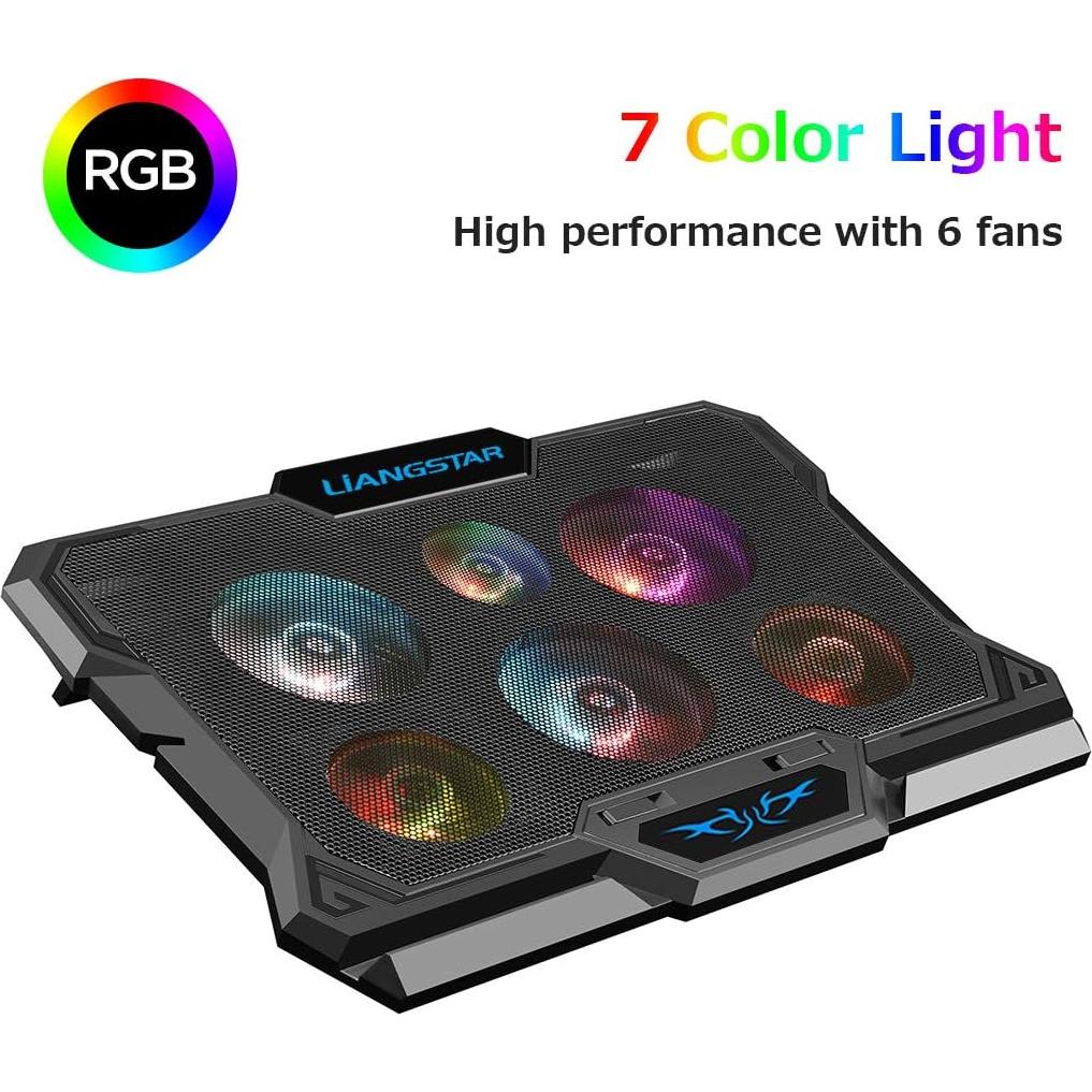 Base de Enfriamiento para Laptop LIANGSTAR 15.6-17" 6 Ventiladores RGB