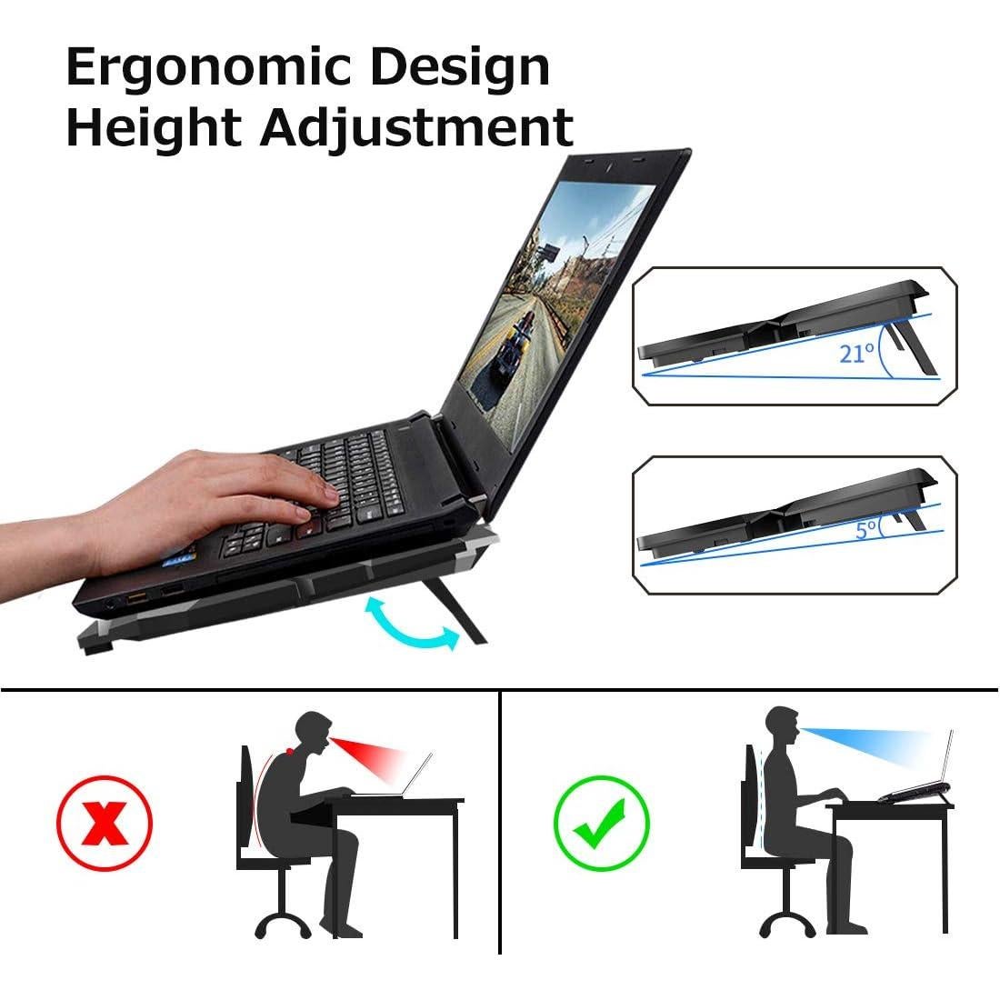 Base de Enfriamiento para Laptop LIANGSTAR 15.6-17" 6 Ventiladores RGB