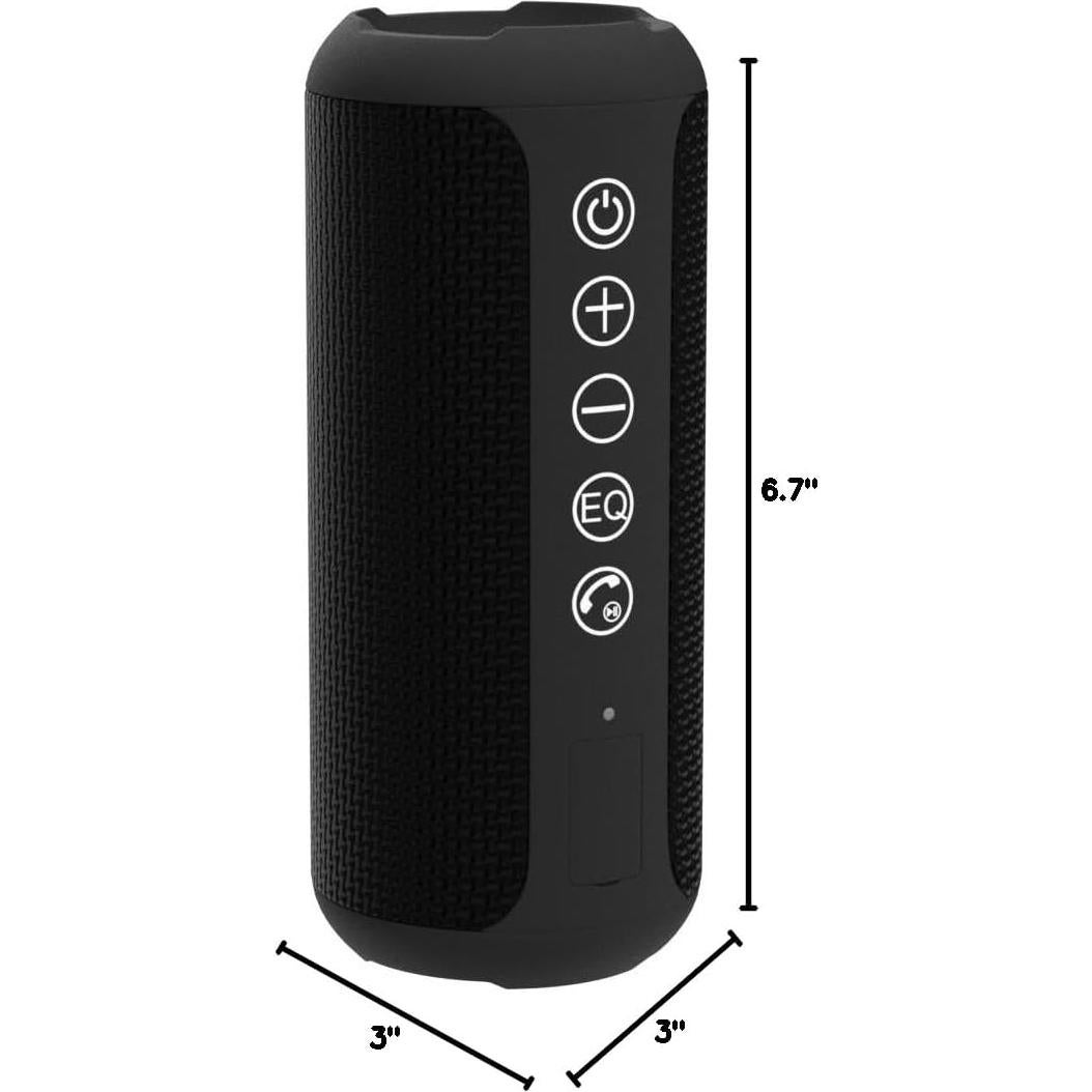 Ortizan Portable Bluetooth Speaker: IPX7 Waterproof, 24W Loud Sound, Deep Bass, Bluetooth 5.3, LED Lights, Wireless Stereo Pairing, 30H Playtime, for Home/Outdoor/Party/Beach, Birthday Gift (Black)