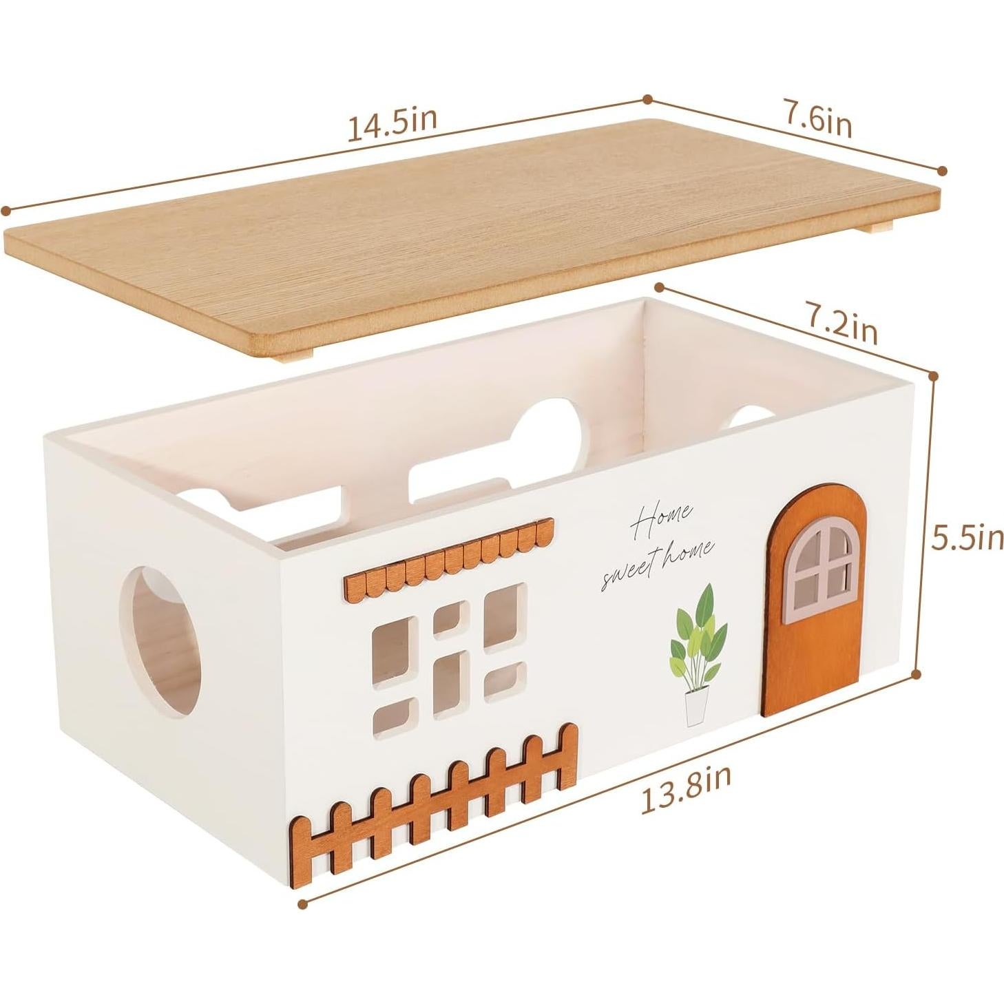 Caja de Gestión de Cables de Madera TUKDAK Grande 36.8x19.3 cm