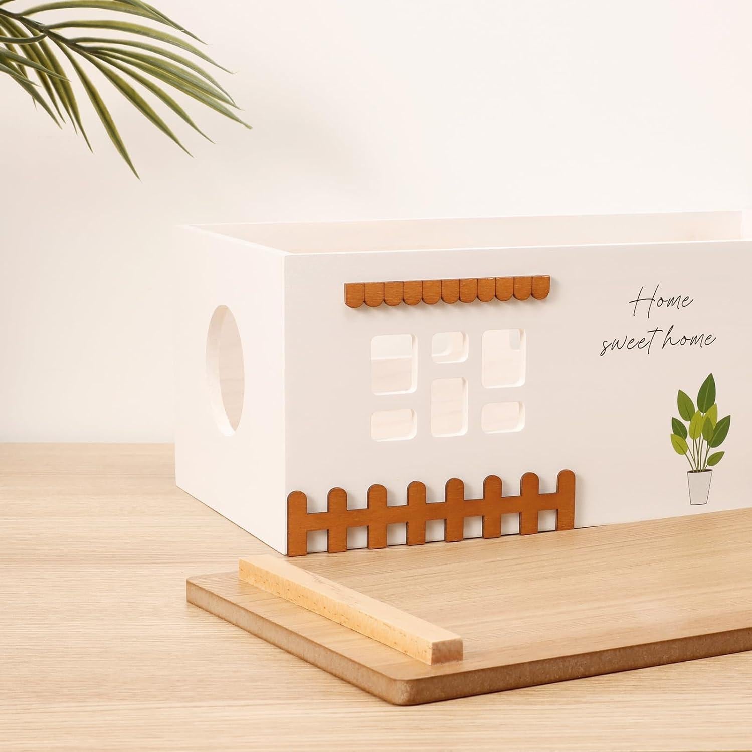 Caja de Gestión de Cables de Madera TUKDAK Grande 36.8x19.3 cm