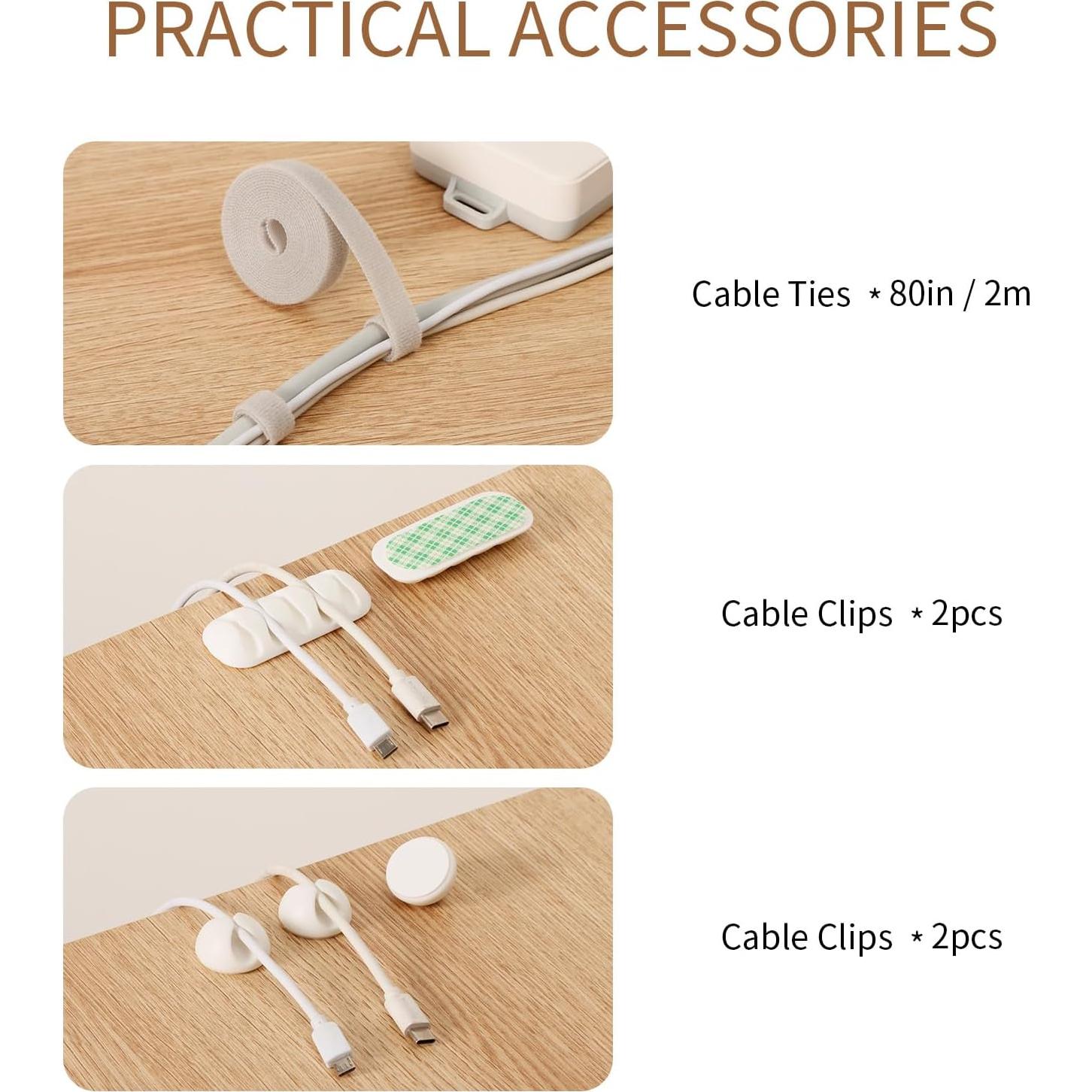 Caja de Gestión de Cables de Madera TUKDAK Grande 36.8x19.3 cm