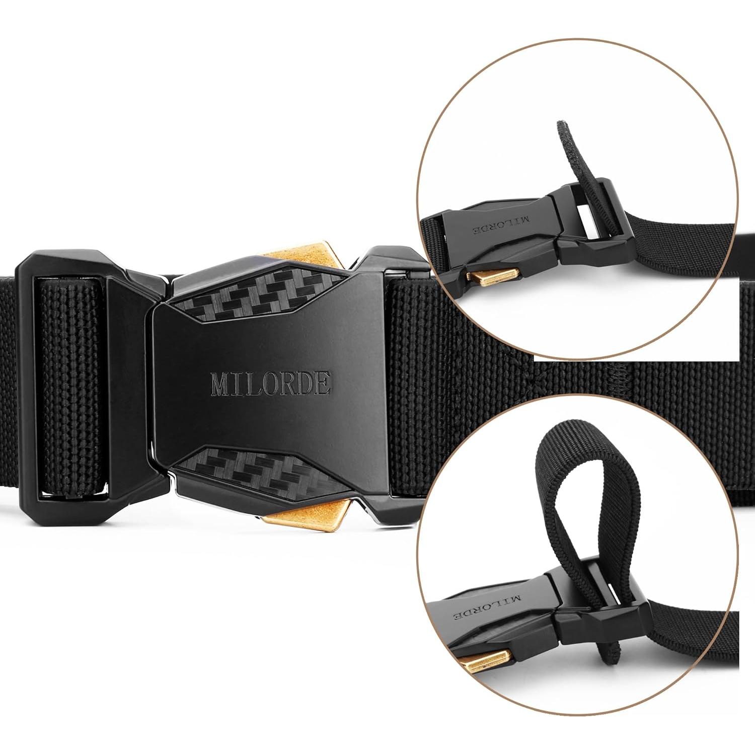 Cinturón Táctico Milorde para Hombres, Nylon Ajustable