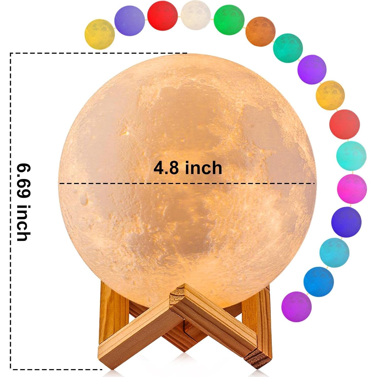 Lámpara de Luna LOGROTATE LED 12.19 CM 16 Colores Control Remoto