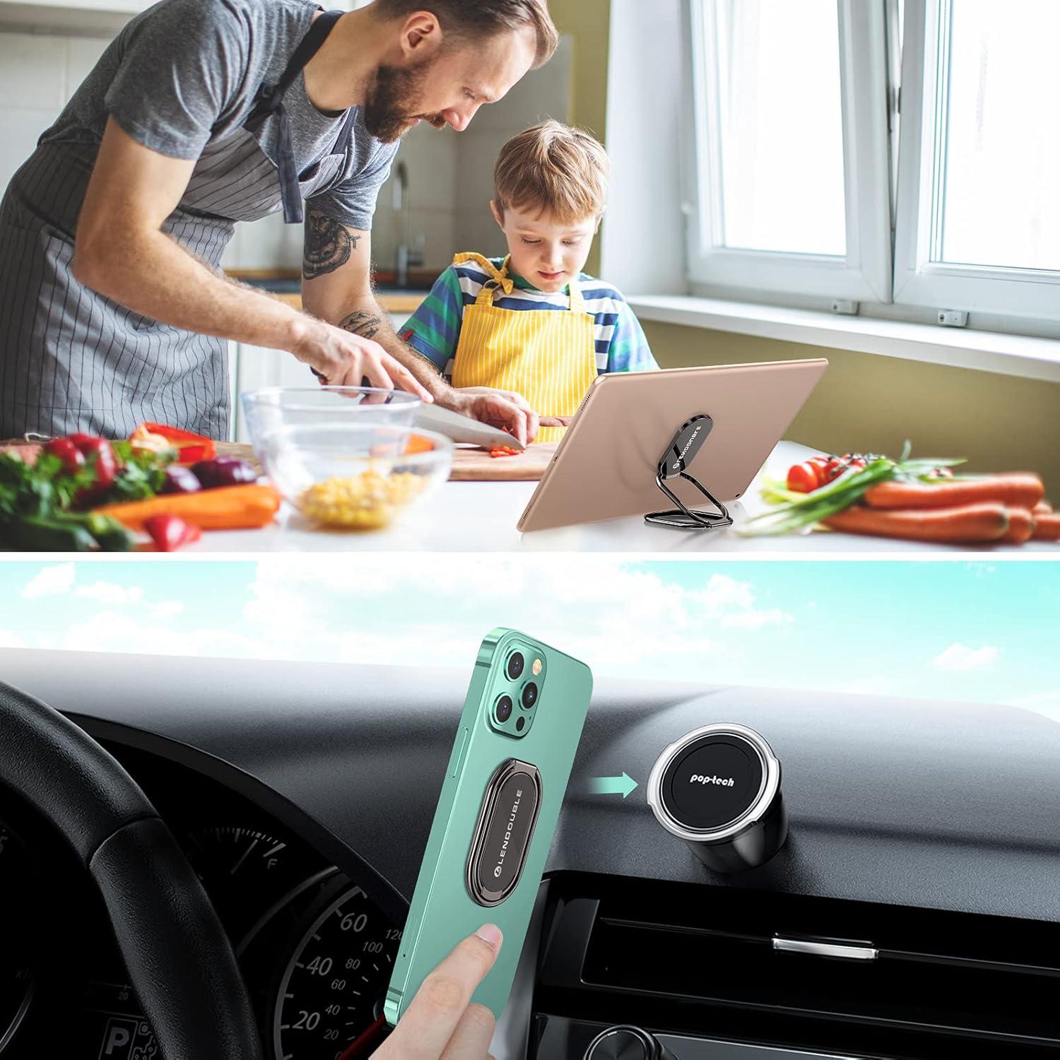 Soporte Plegable para Teléfono LENDOUBLE Negro 360° Ajustable