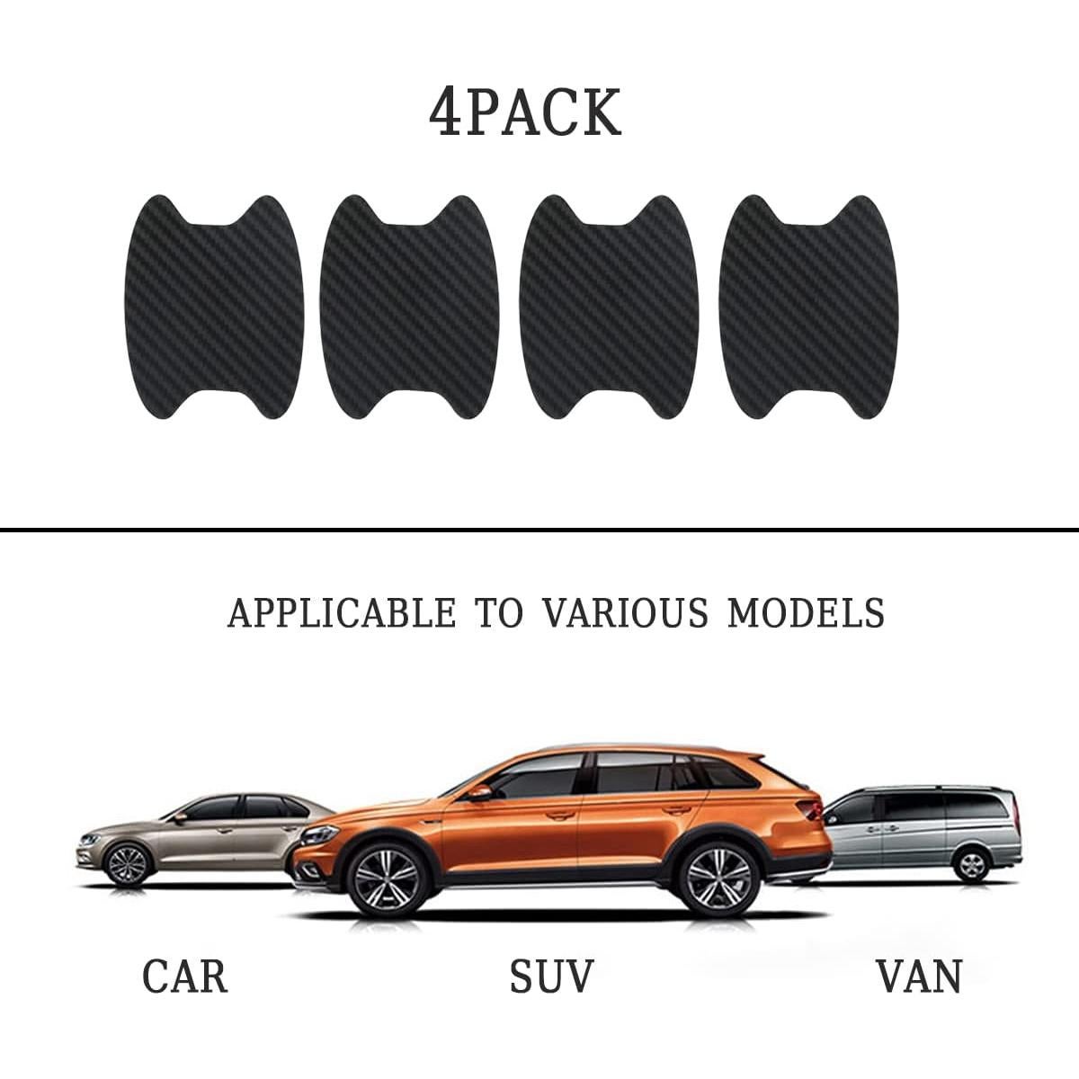 Protector de Manija de Puerta de Coche Blilo 4PCS Fibra Carbono