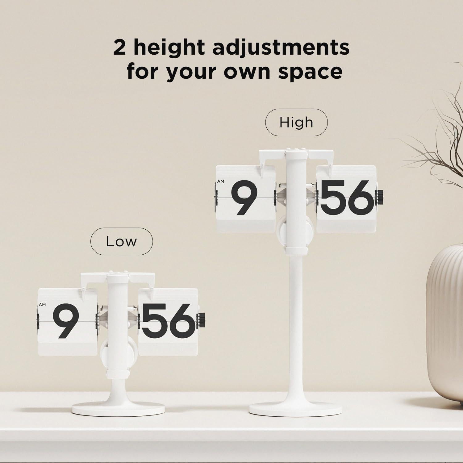 Reloj de Mesa Flip Analógico Mooas MC-F2 Negro Ajustable