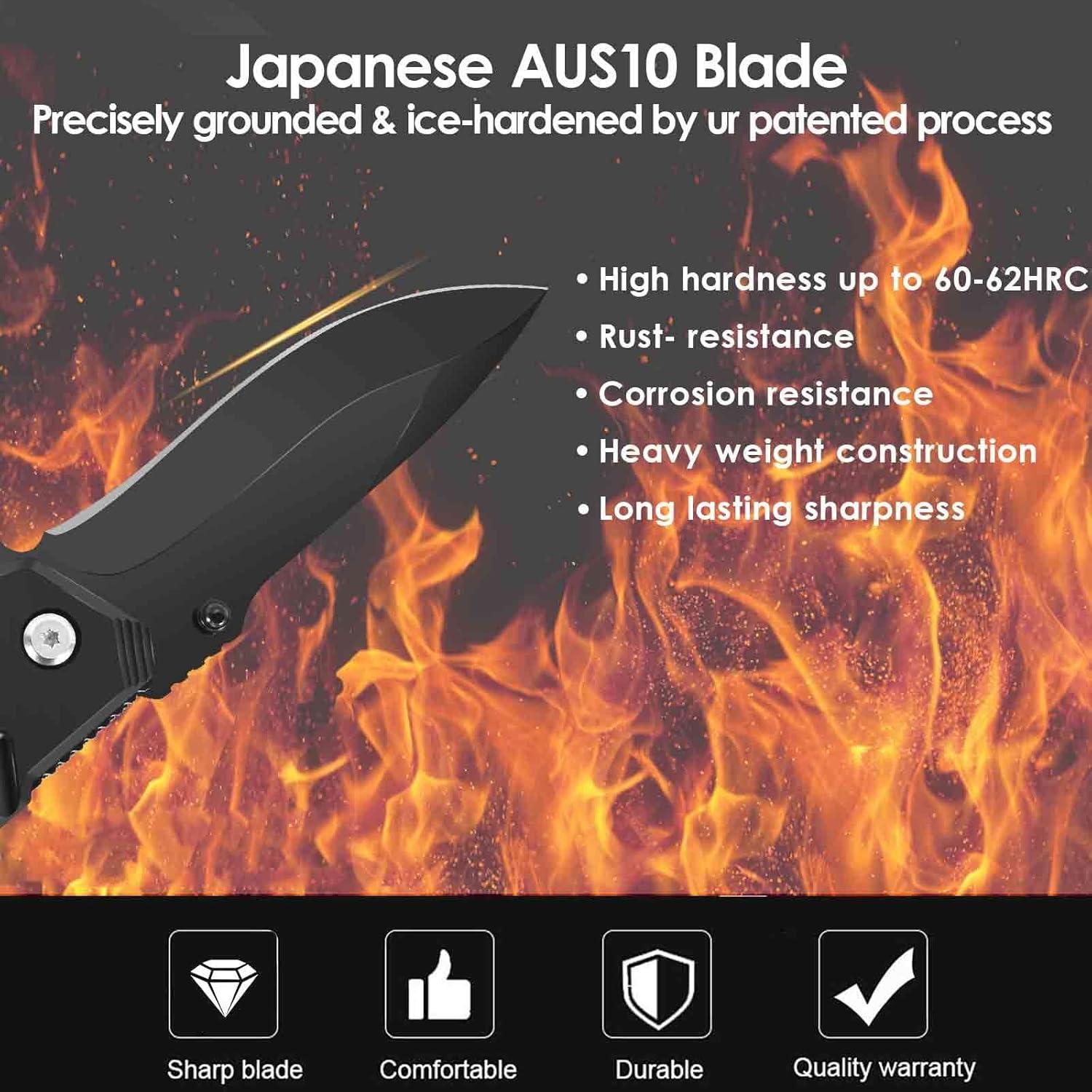 Cuchillo de bolsillo Brillirare PK-1-L 8.38 cm EDC táctico