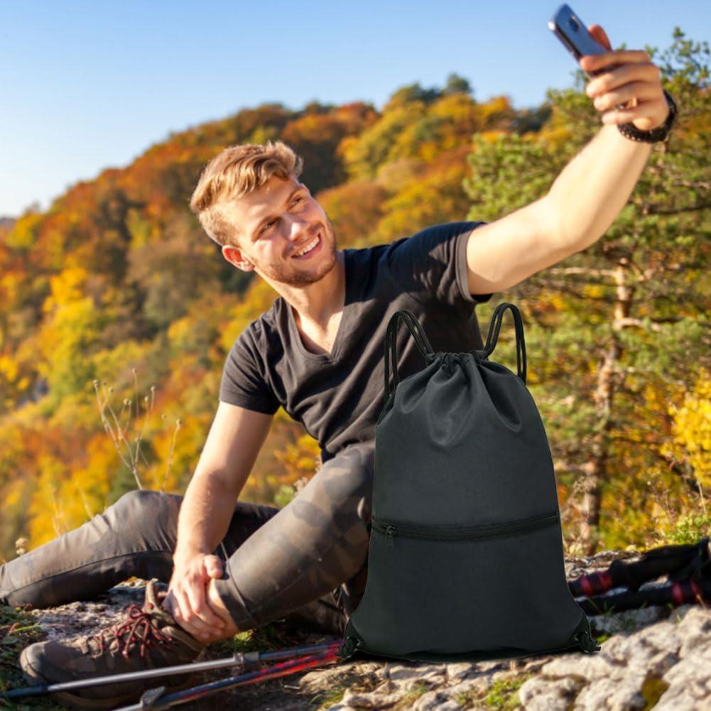 Mochila de Cuerda HOLYLUCK Negra para Gimnasio y Viaje