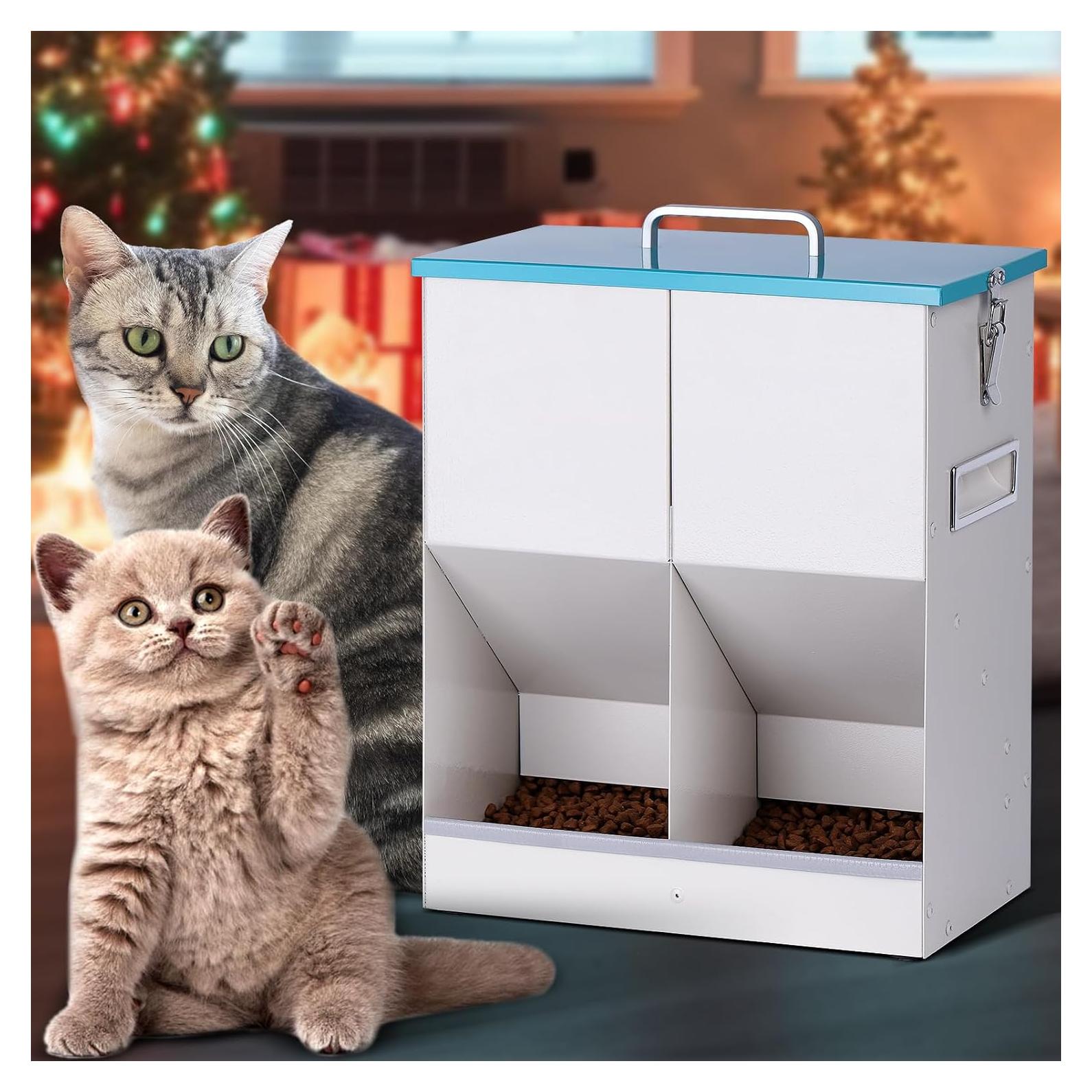 Comedero Automático para Gatos NAOEDEAH 10L Doble Gravedad