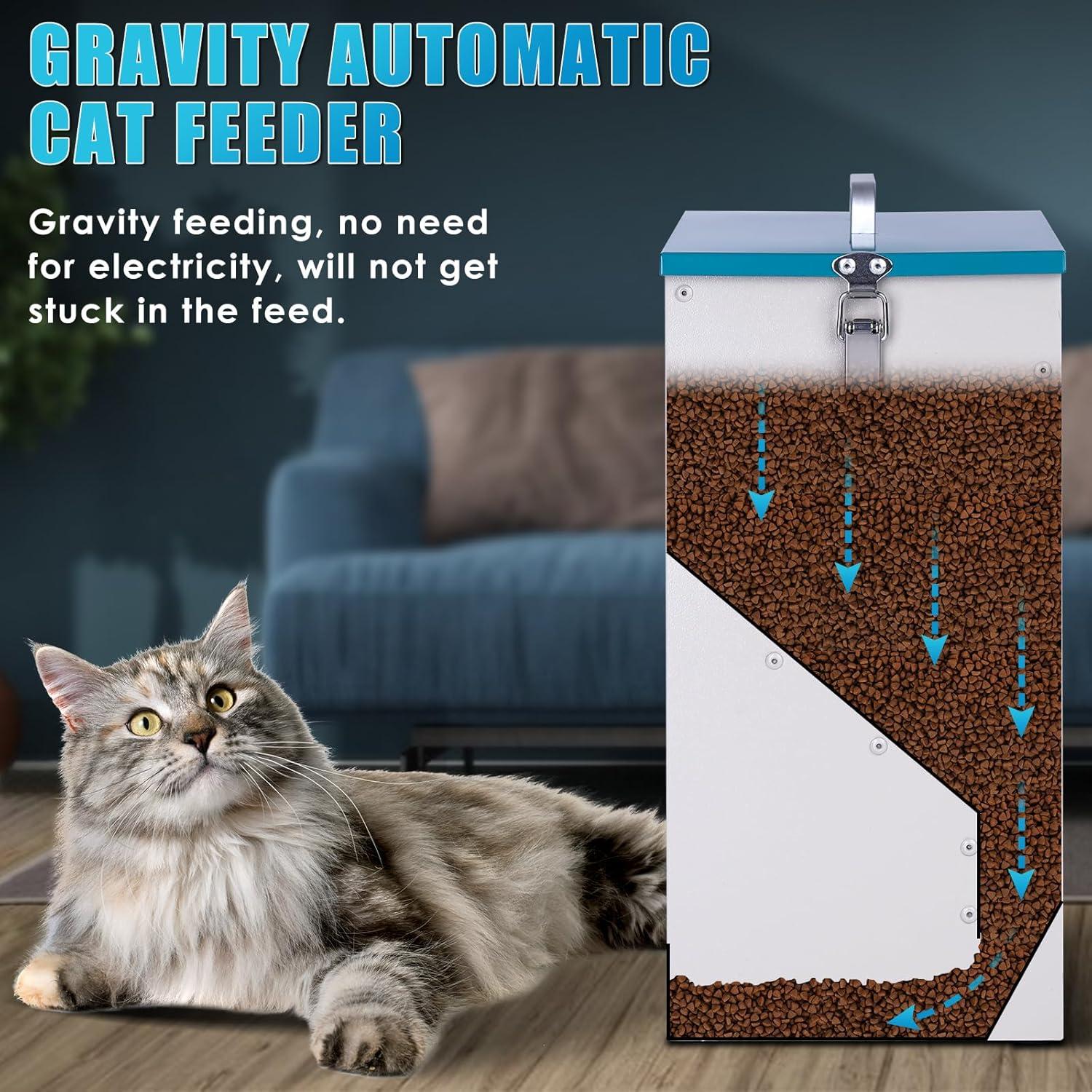 Comedero Automático para Gatos NAOEDEAH 10L Doble Gravedad