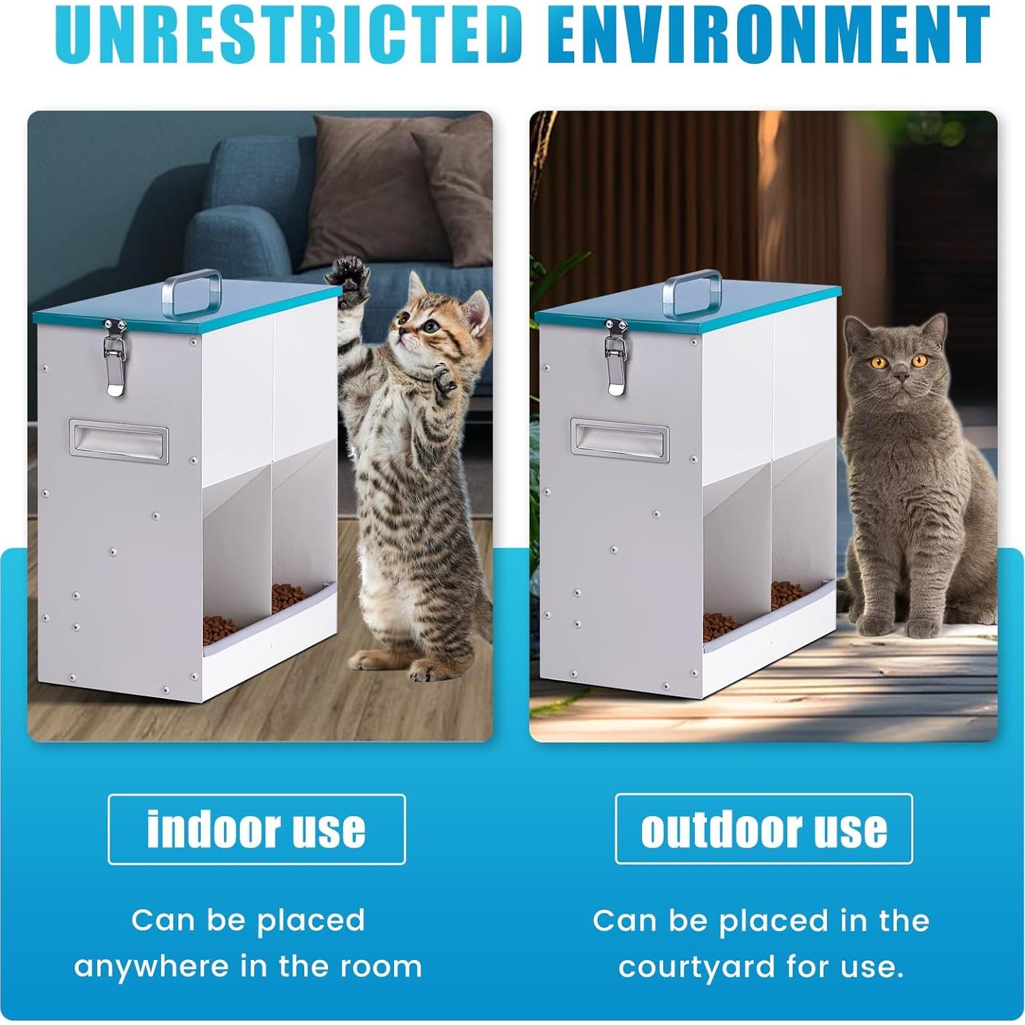 Comedero Automático para Gatos NAOEDEAH 10L Doble Gravedad