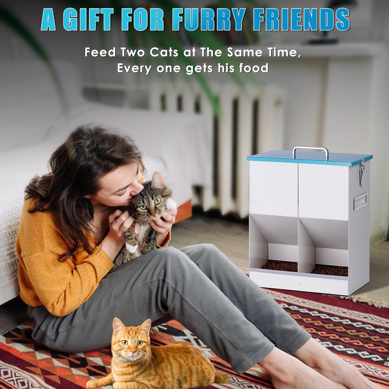 Comedero Automático para Gatos NAOEDEAH 10L Doble Gravedad