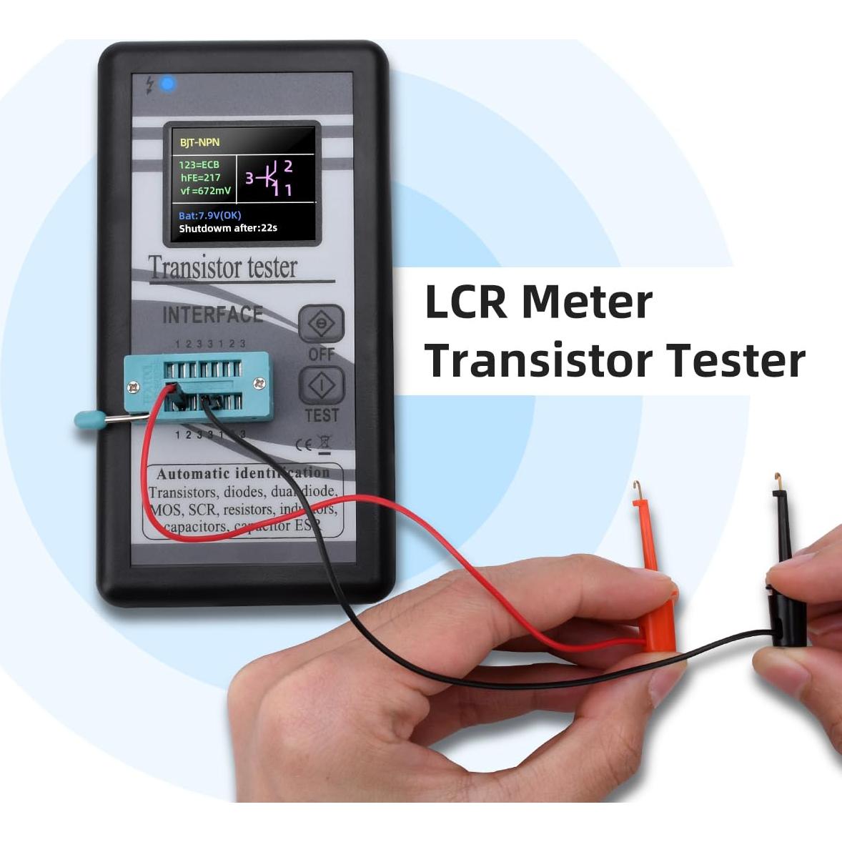 Medidor LCR diymore A1_GXRB0026-AAA, probador de transistores