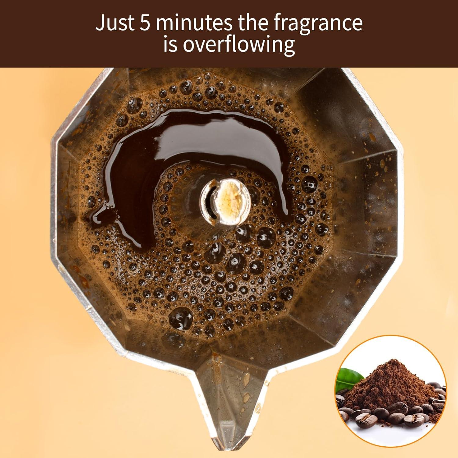 Cafetera Espresso Eléctrica LAOION 6 Tazas 300ml Portátil