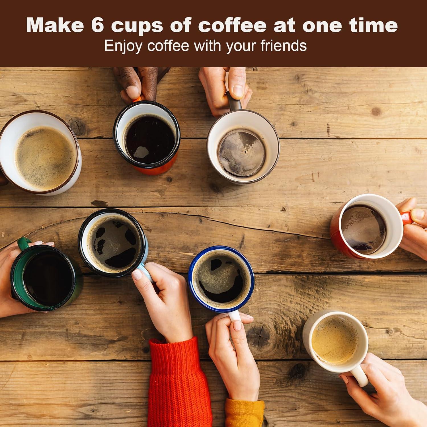 Cafetera Espresso Eléctrica LAOION 6 Tazas 300ml Portátil