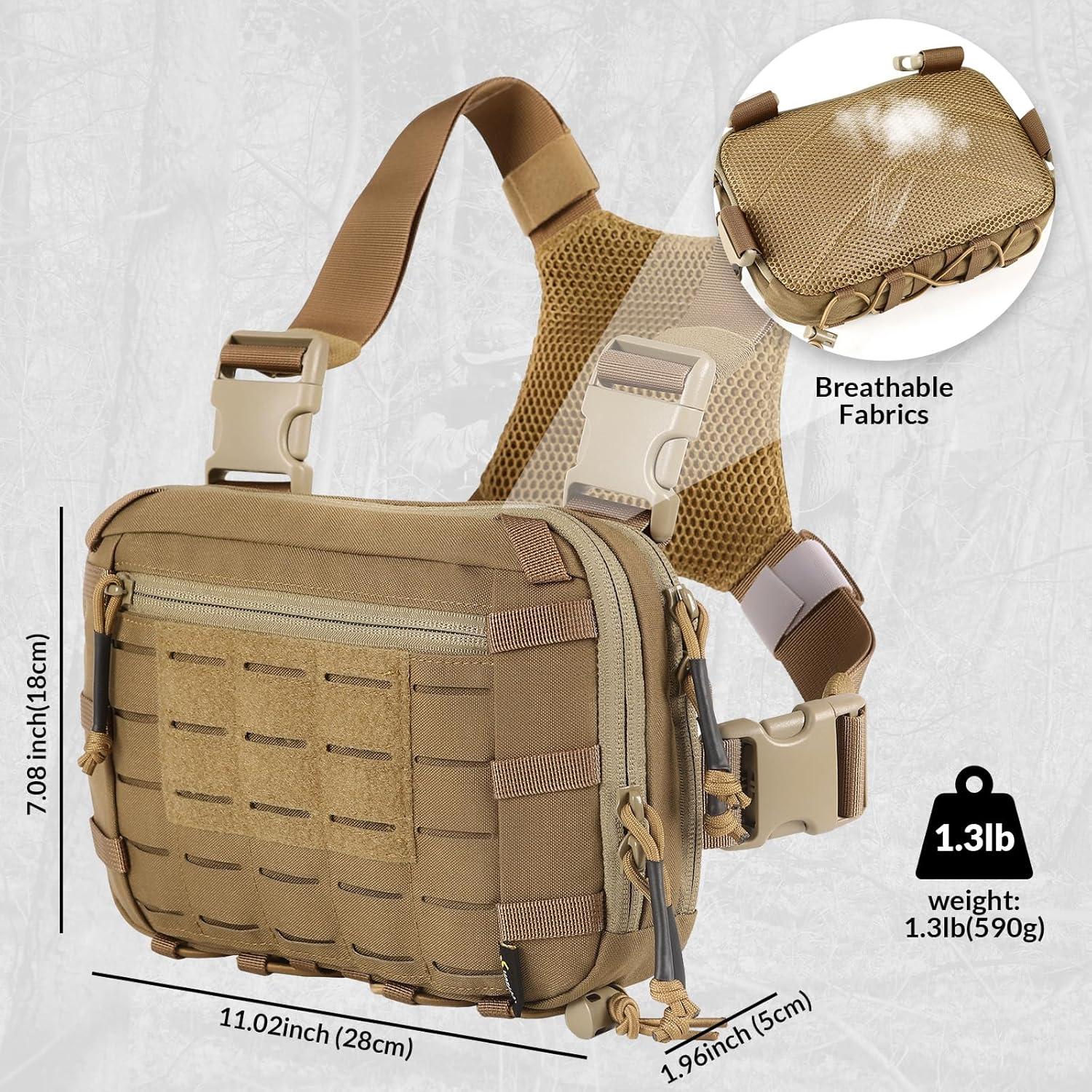Bolsa Táctica EDC Utility Molle 2L Marrón con Compartimento CCW