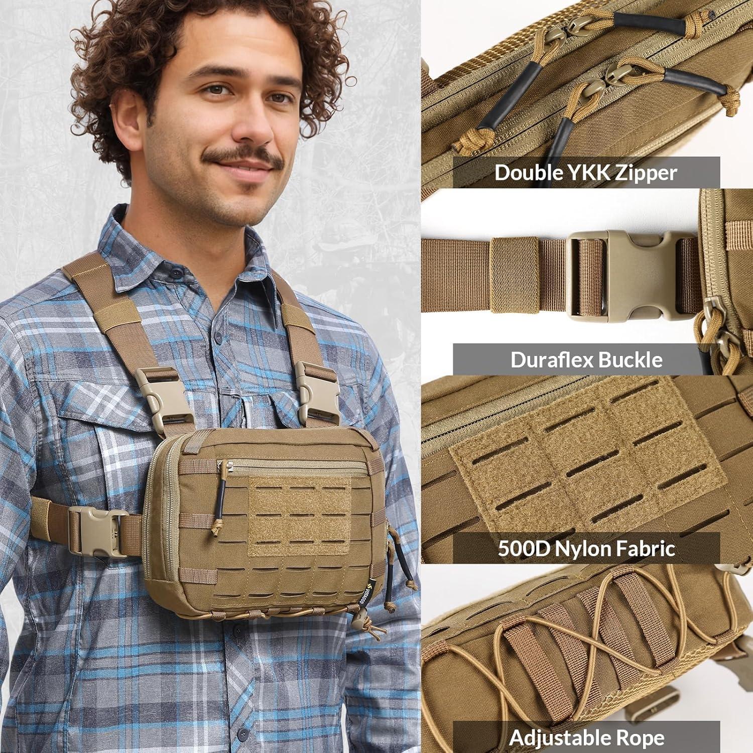 Bolsa Táctica EDC Utility Molle 2L Marrón con Compartimento CCW