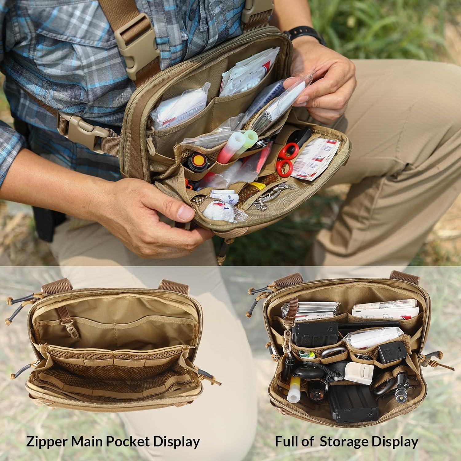 Bolsa Táctica EDC Utility Molle 2L Marrón con Compartimento CCW