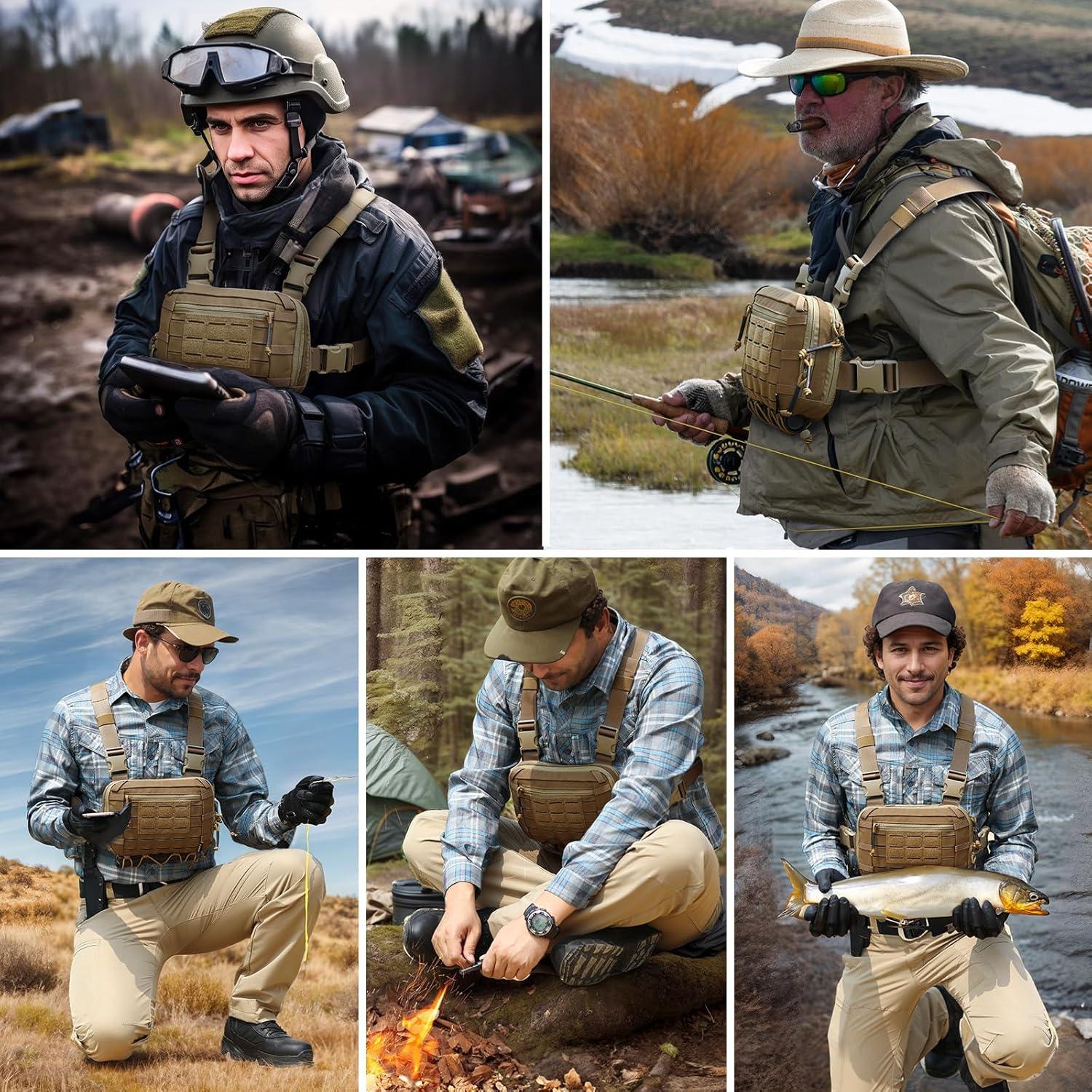 Bolsa Táctica EDC Utility Molle 2L Marrón con Compartimento CCW