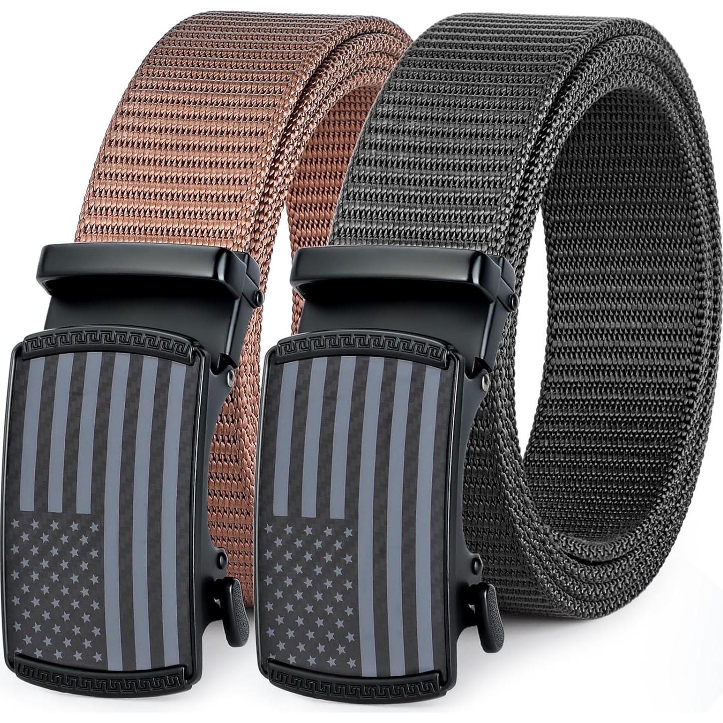 Cinturones de Nylon SANSTHS 2 Piezas para Hombres Ajustables