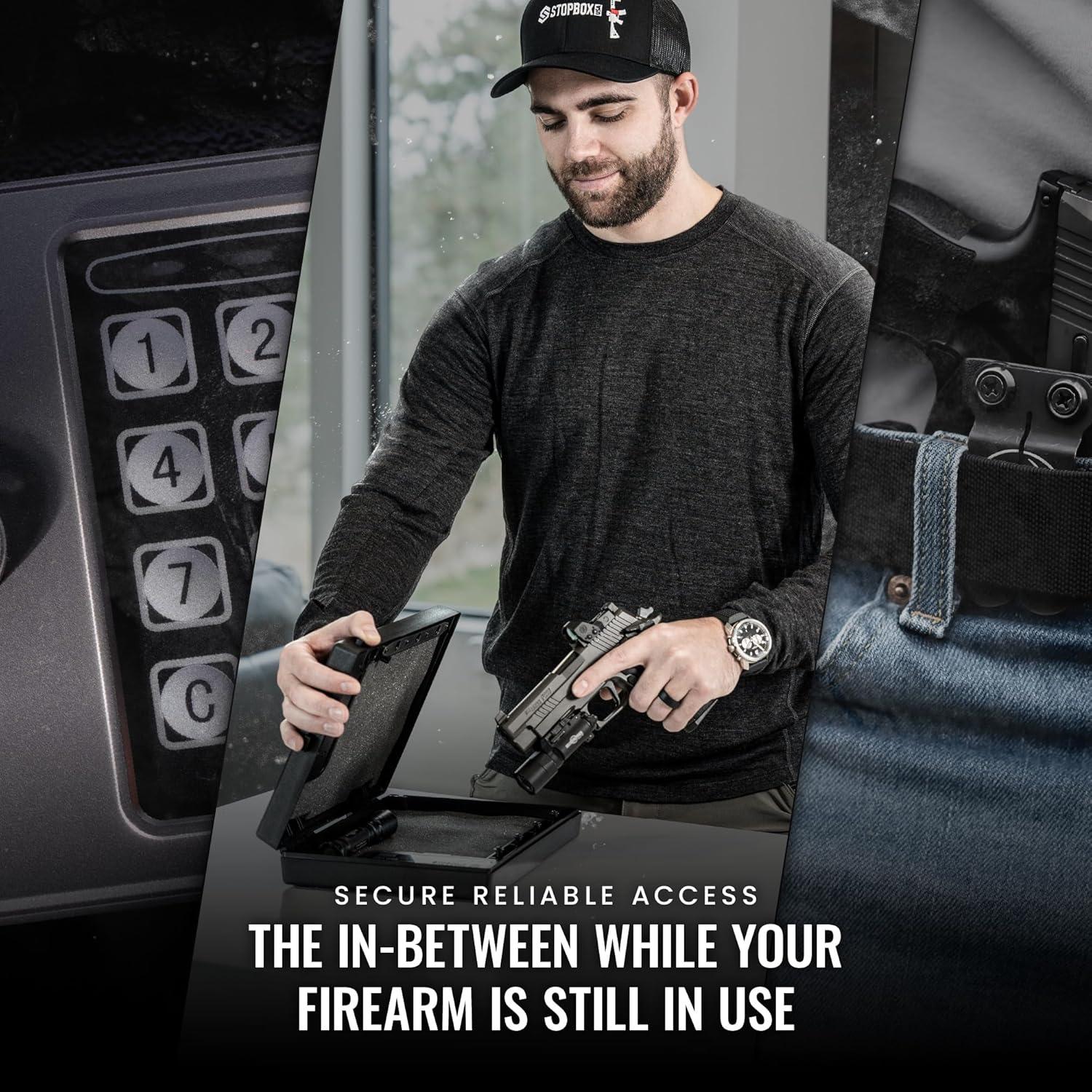 Caja Fuerte Portátil StopBox Pro - Acceso Rápido a Pistolas