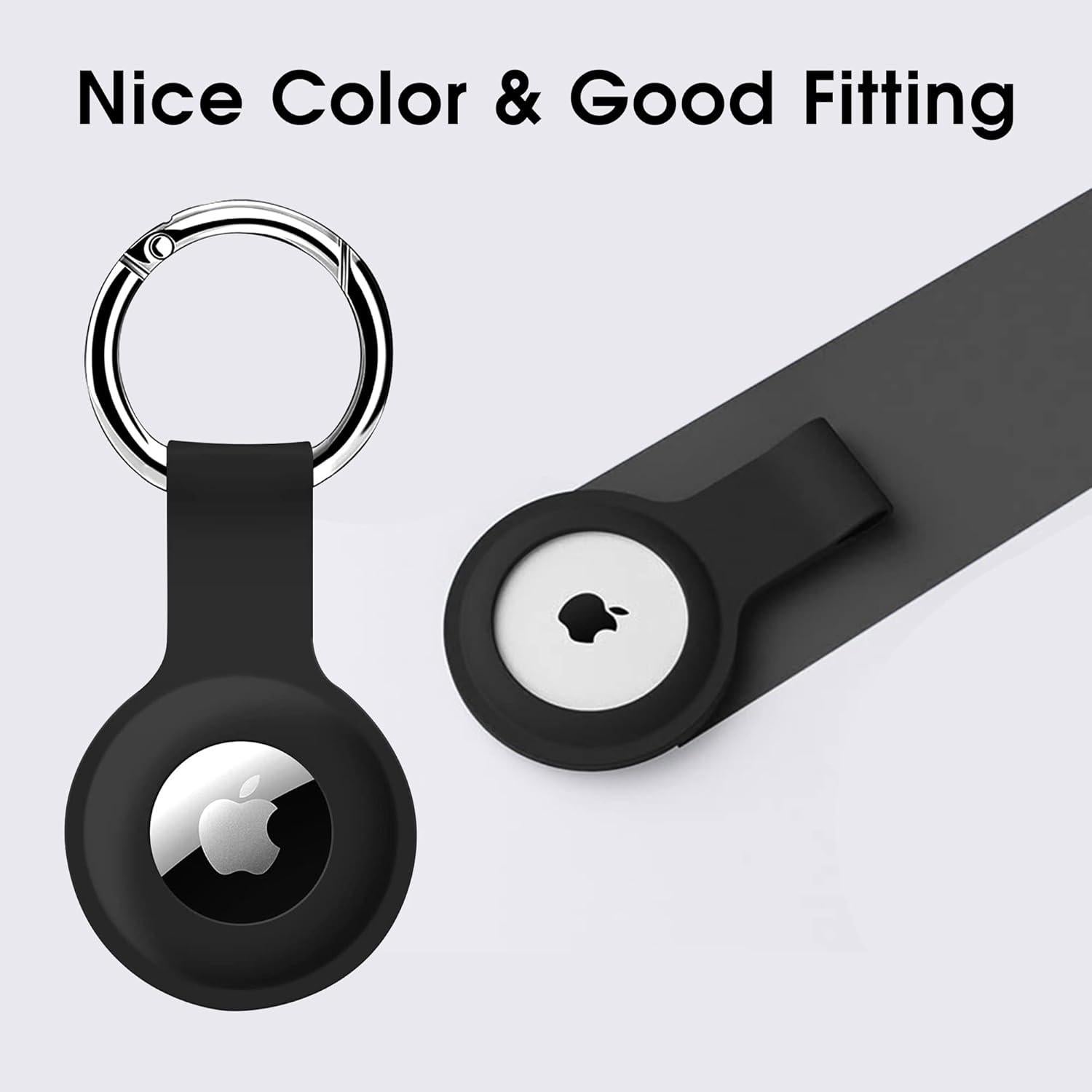 1 Pack Air tag Holder Accessories, Silicone Air tag Keychain Case for Apple, Anti-Losing GPS Keychain Ring Protective Cover for Luggage Tracker, Keys, Dog, Kids Bag
