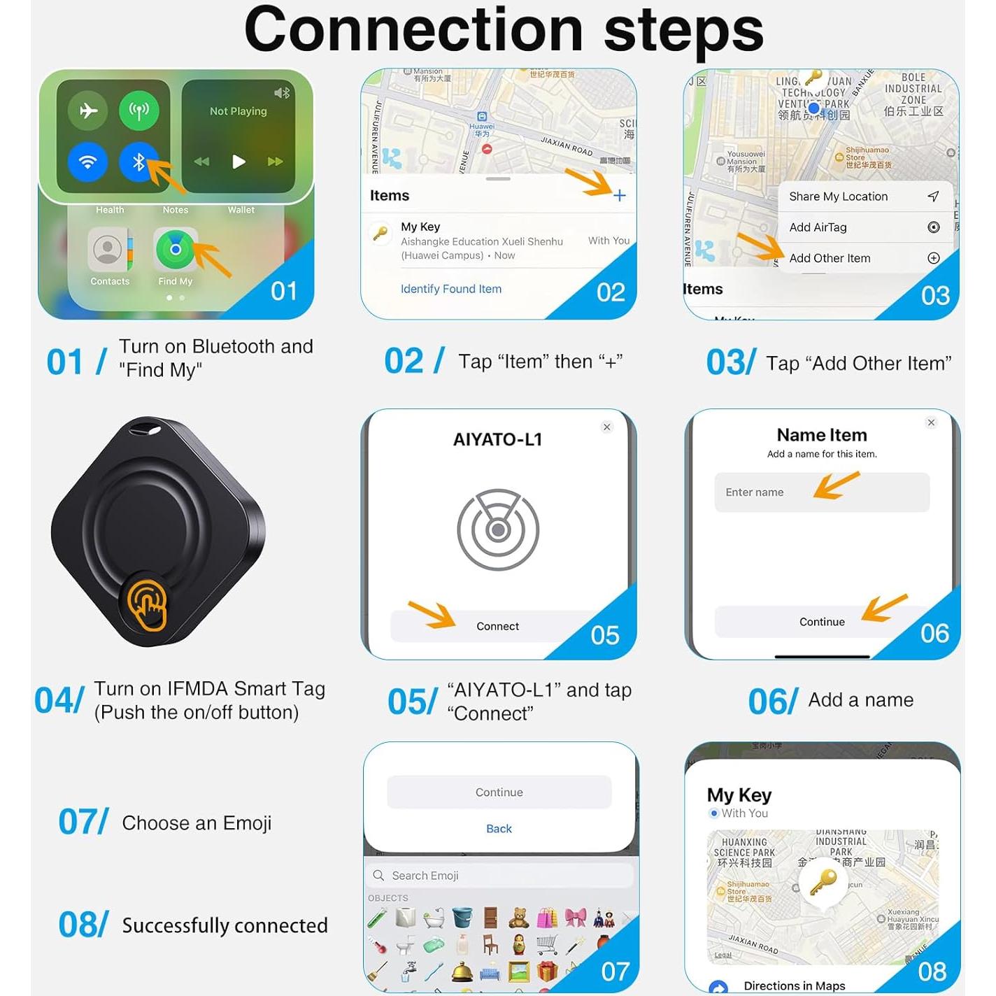 Localizador de Llaves IFMDA Bluetooth Negro - 4 Pack