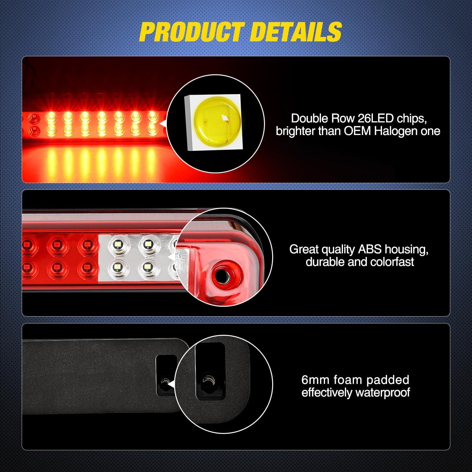 Luz de Freno LED Nilight Rojo para Chevy GMC C/K 1988-2000