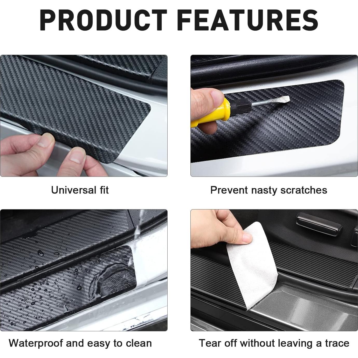 Protectores de Umbral de Puerta MOCHENT para Toyota - 4 Pcs