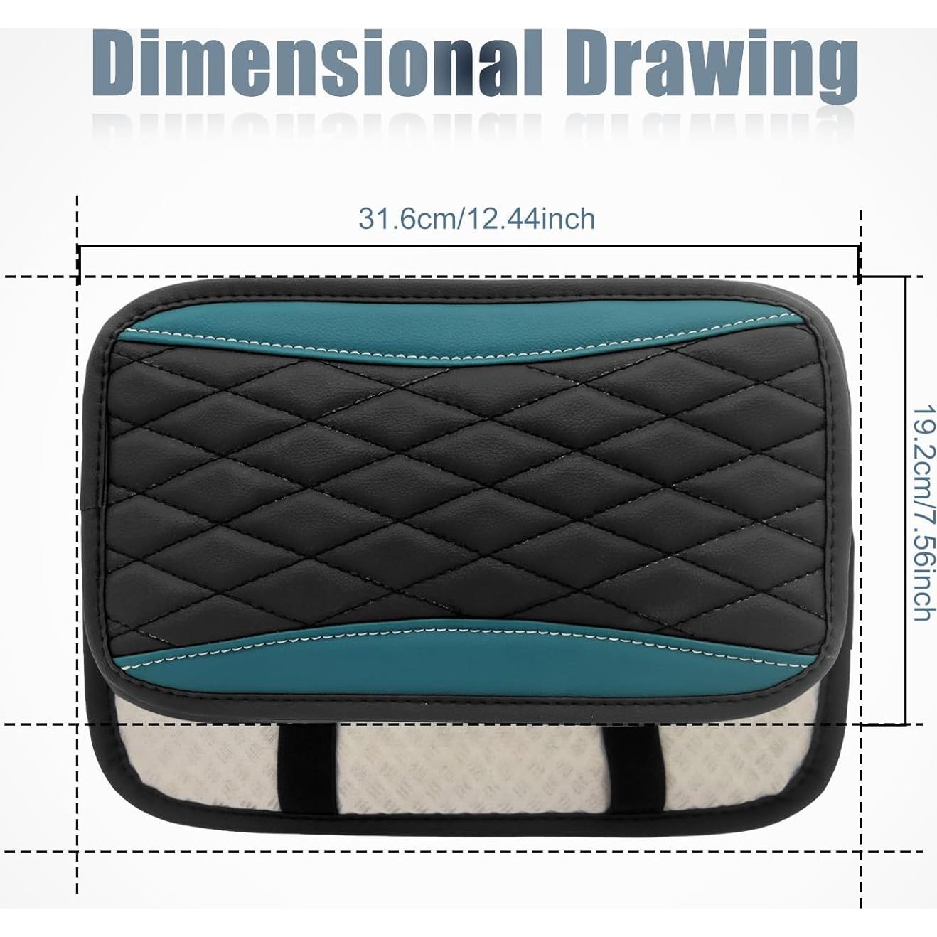 Cubierta de Consola Central Vrasly - Cuero Impermeable Verde 19x32cm