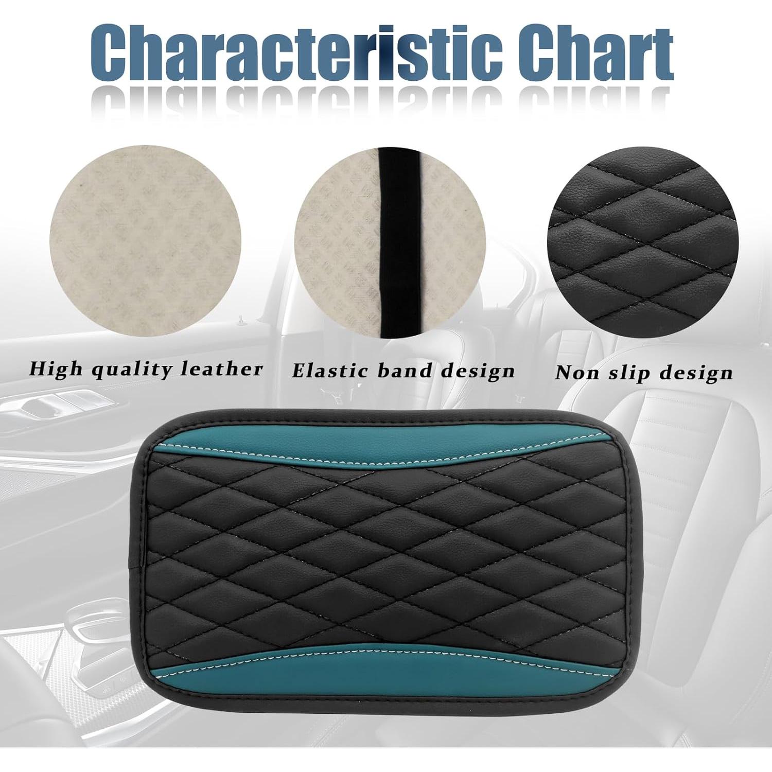 Cubierta de Consola Central Vrasly - Cuero Impermeable Verde 19x32cm