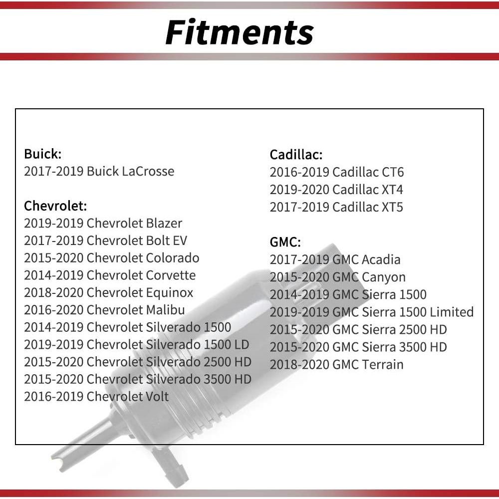Bomba de Lavaparabrisas OTUAYAUTO para Chevy/GMC 2014-2020