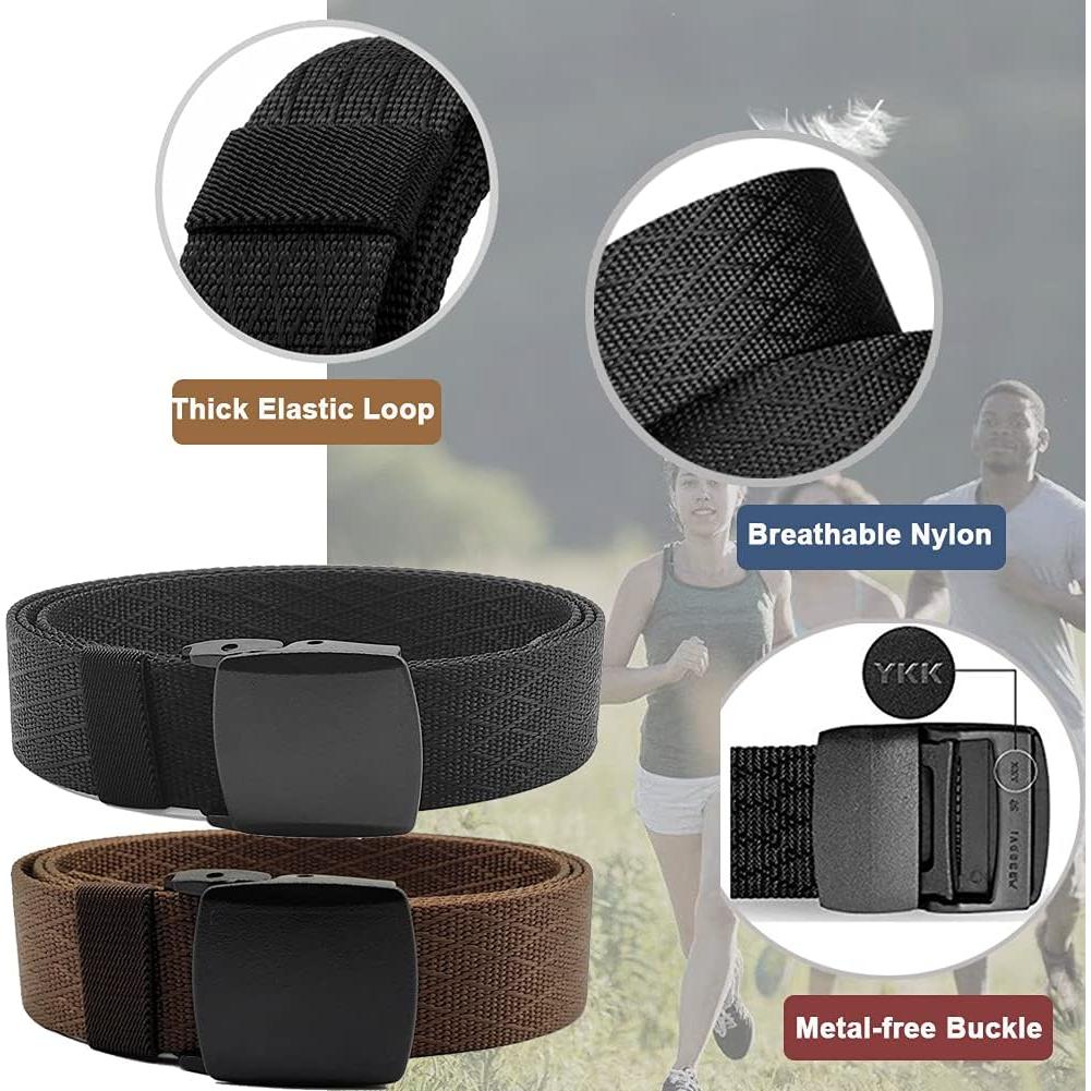 Paquete 2 Cinturones Nylon Hombres Sin Metal 71-162 cm