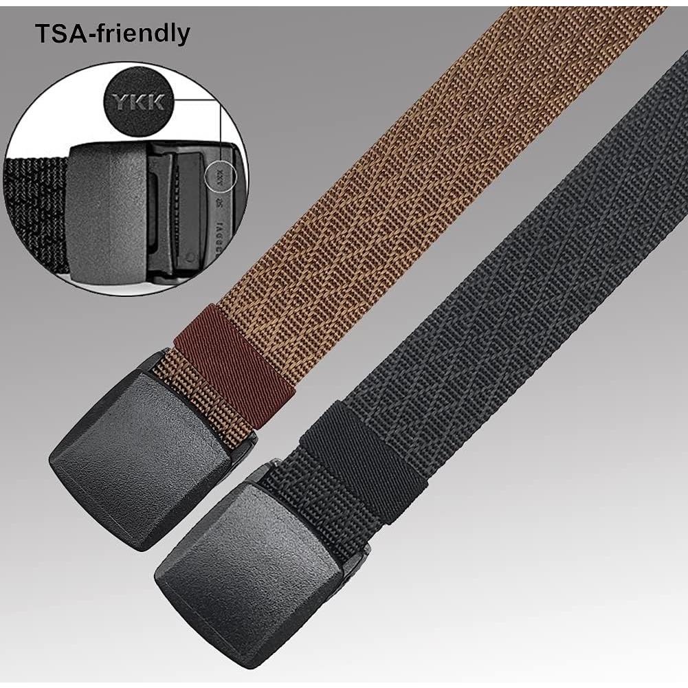 Paquete 2 Cinturones Nylon Hombres Sin Metal 71-162 cm