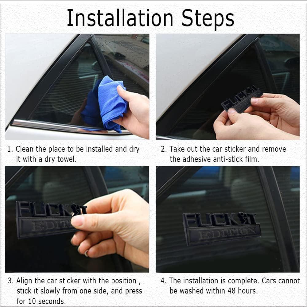 Emblema 3D para Automóvil DWARFOO Edición Fuck IT Negro